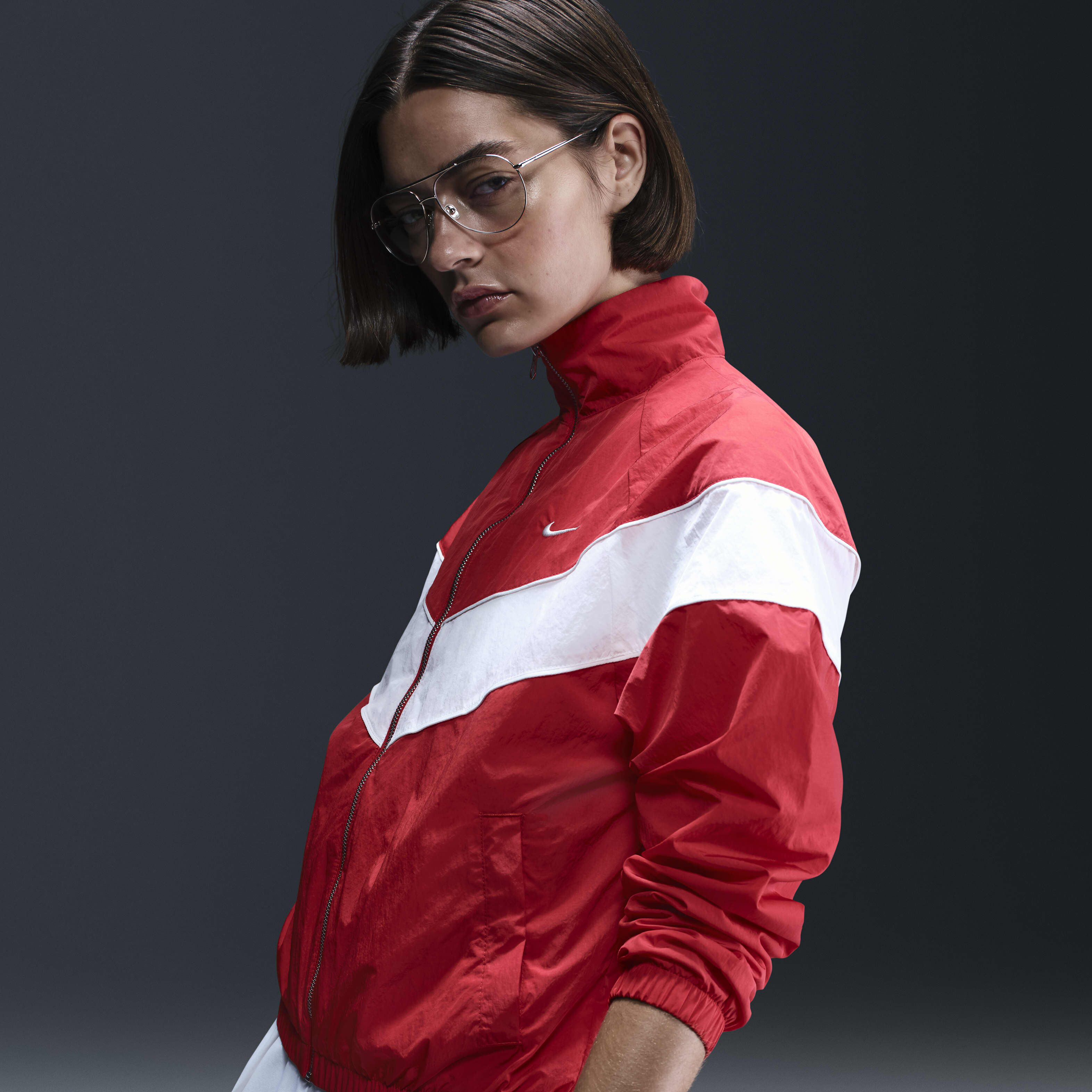 Buy Nike Windrunner Women s Loose UV Woven Full Zip Jacket University Red Sail Sail Nike Saudi Official