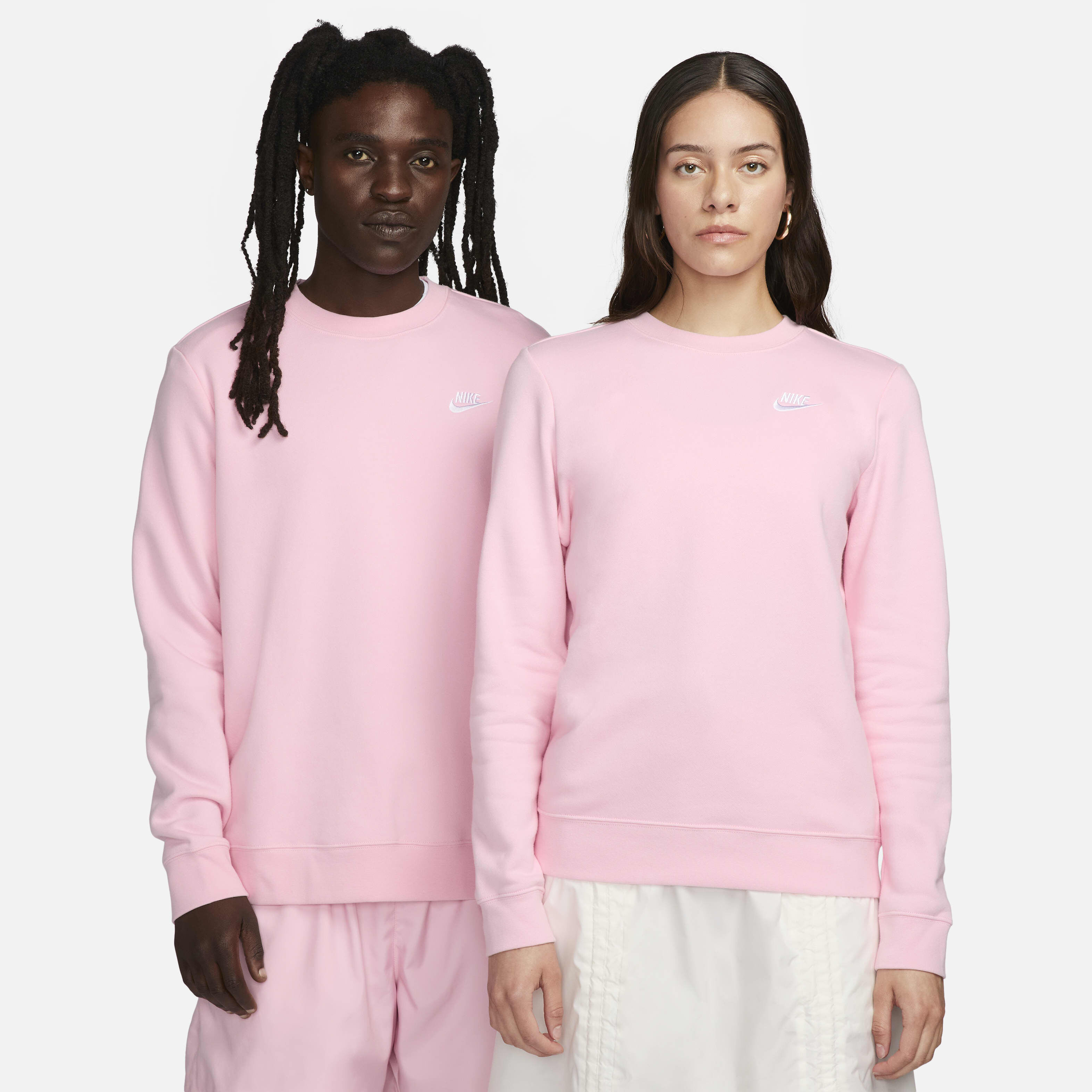 Nike club crewneck sweatshirt in pink discount