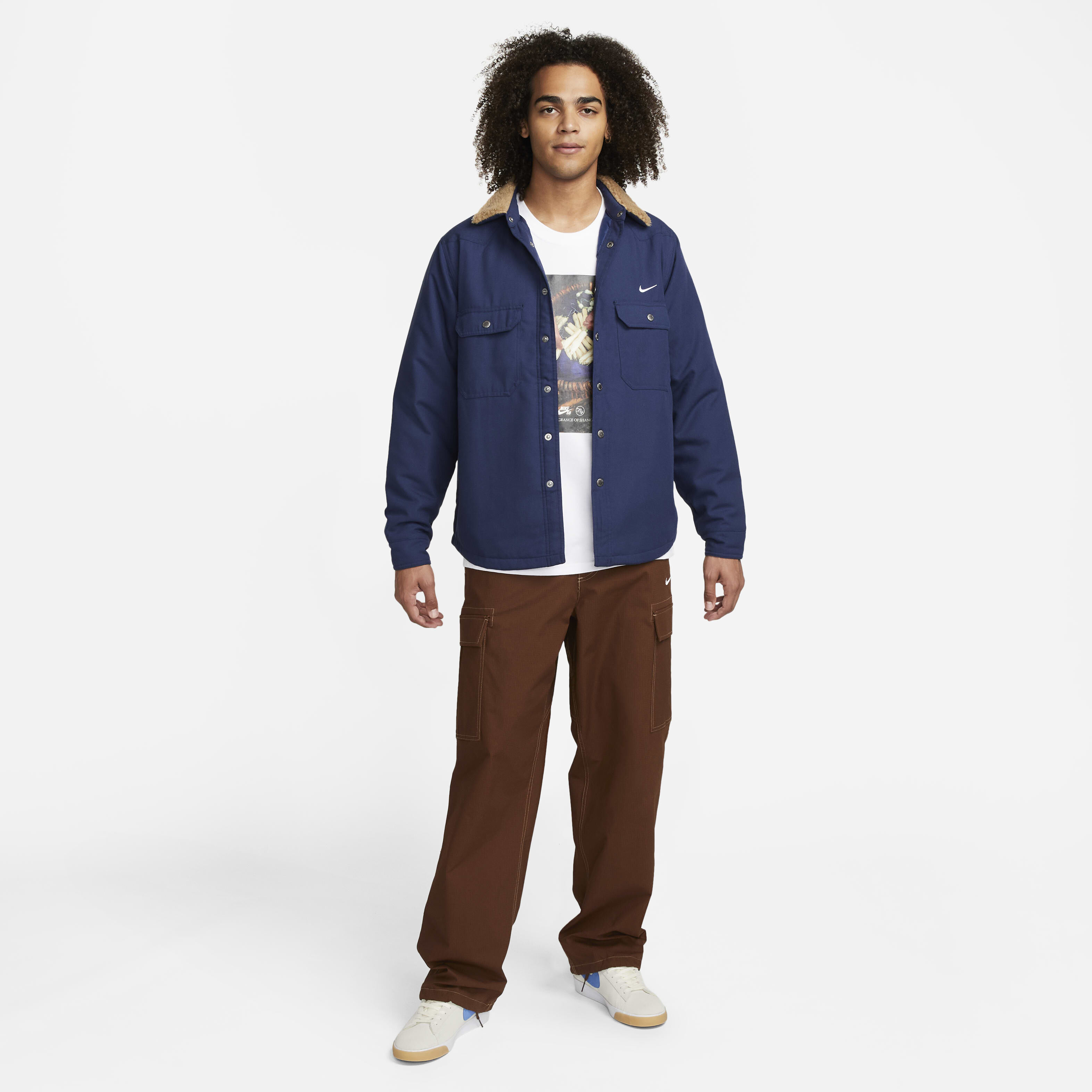 Buy Nike SB Padded Flannel Skate Jacket - Midnight Navy/Dark  Driftwood/White | Nike Saudi Official