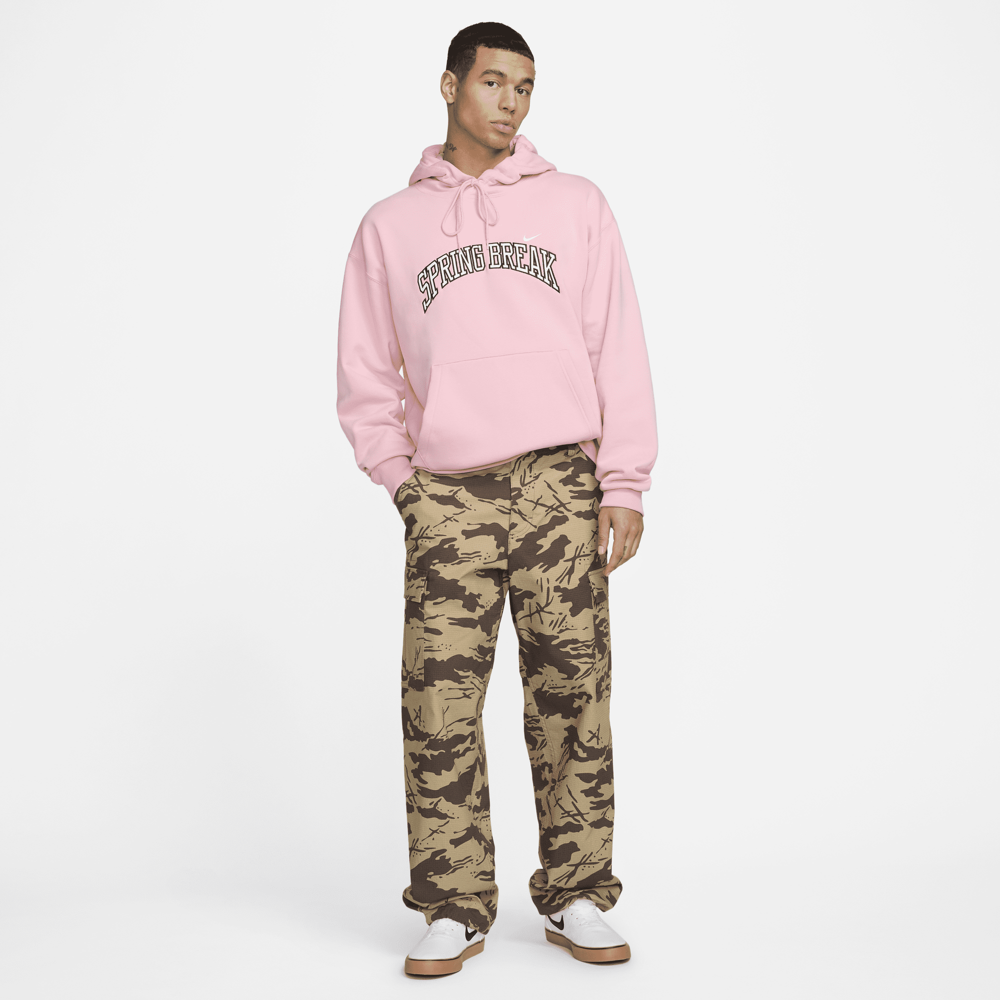 Nike pink sale camo hoodie