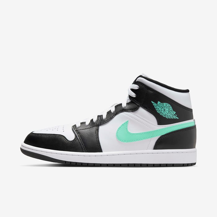 Buy Air Jordan Mid Men's Shoes White/Black/Green Glow Nike Saudi
