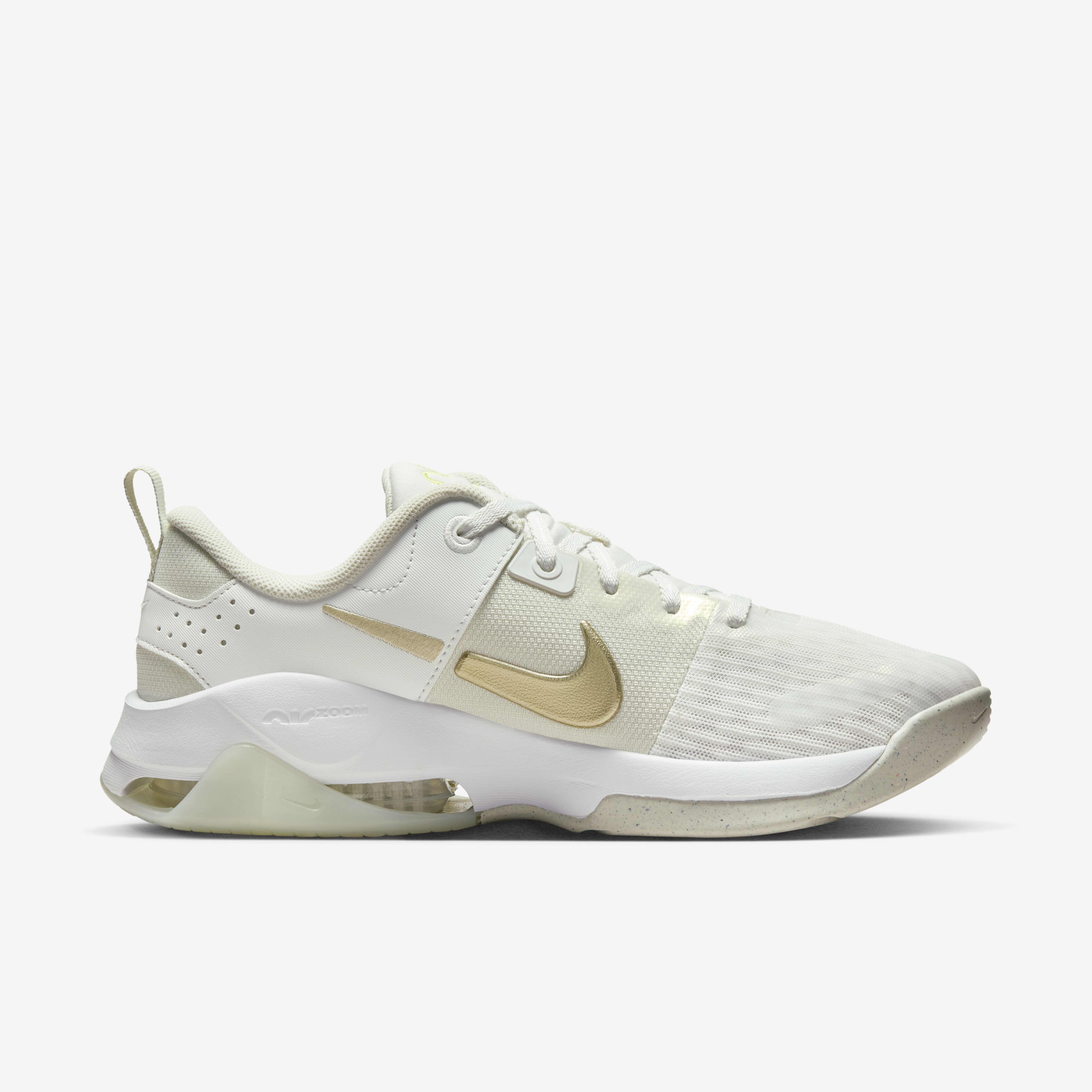 Clear and gold nike shoes top