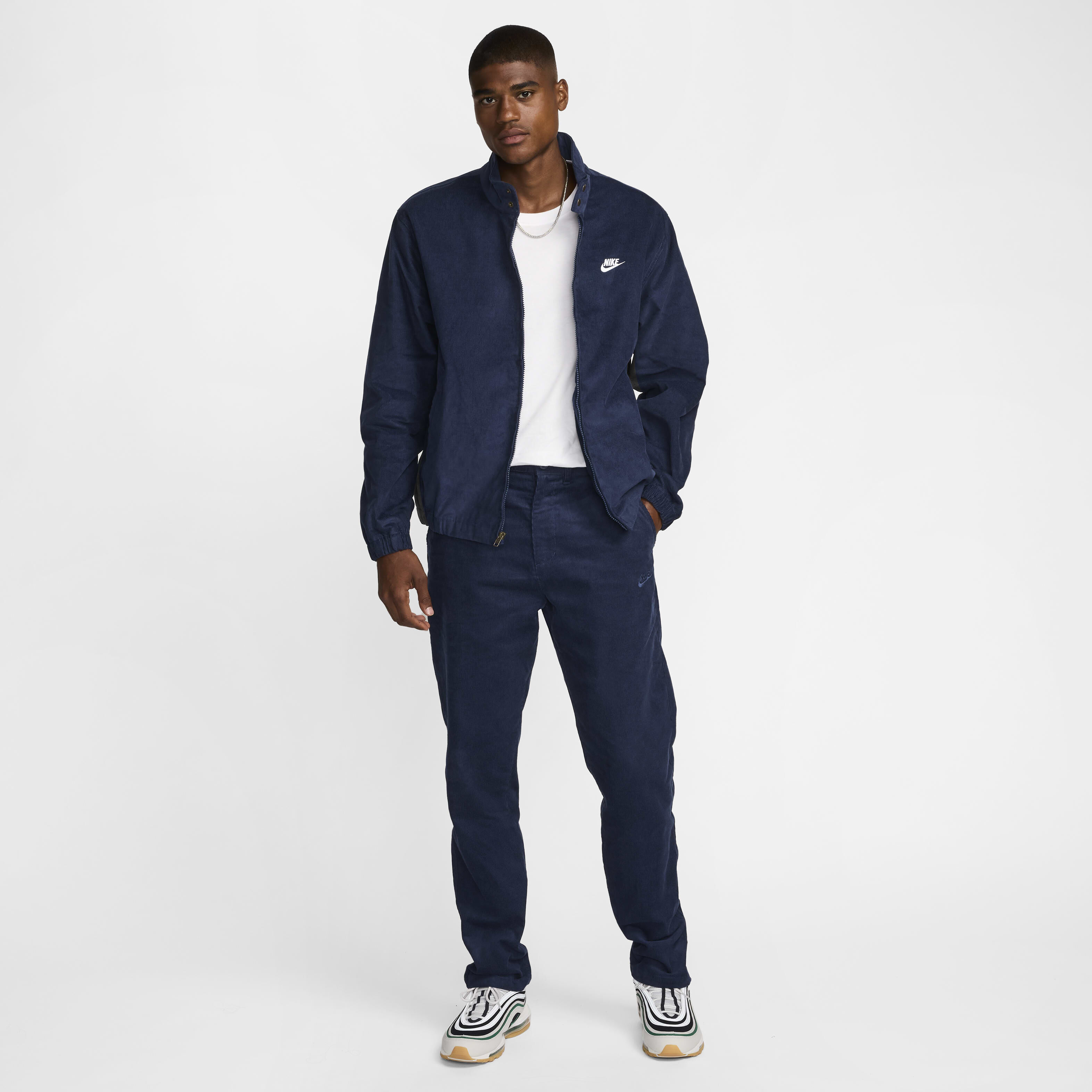 Buy Nike Sportswear Club Men s Corduroy Harrington Jacket Midnight Navy White Nike Saudi Official