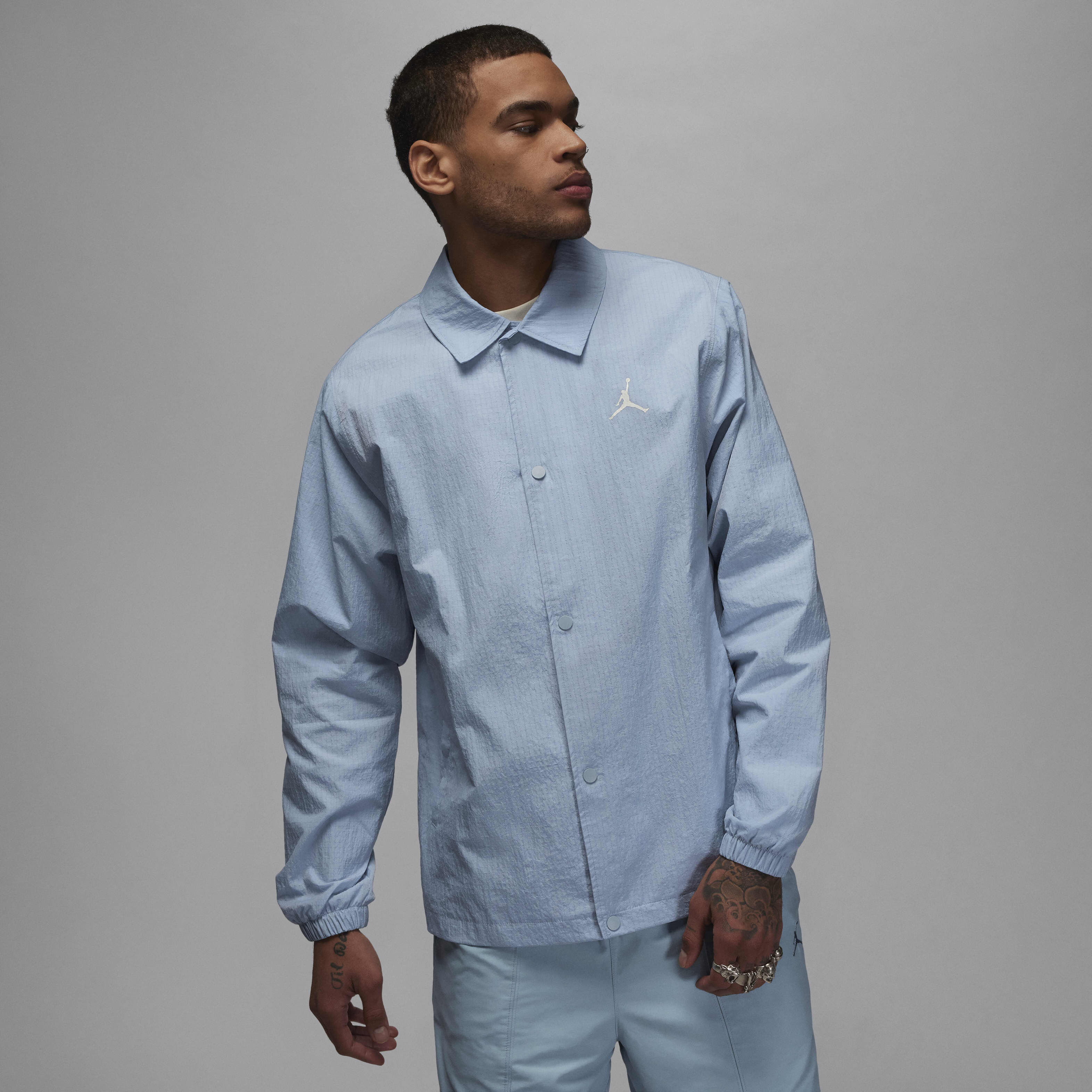 Buy Jordan Essentials Men's Coaches Jacket - Blue Grey/White | Nike Saudi  Official