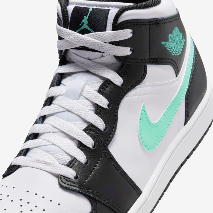 Buy Air Jordan Mid Men's Shoes White/Black/Green Glow Nike Saudi