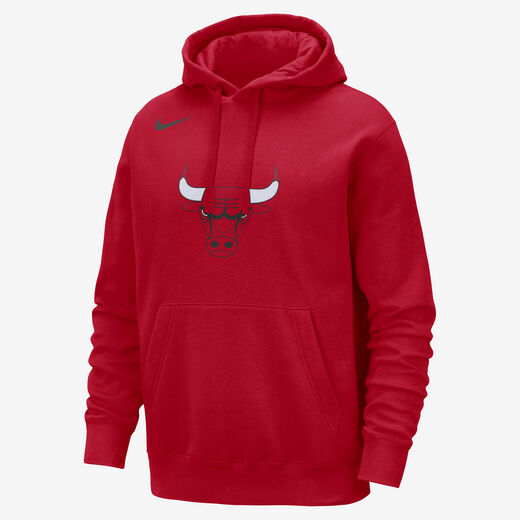Basketball Hoodies & Sweatshirts-Nike, Chicago Bulls Club, Men's Nike NBA Pullover Hoodie