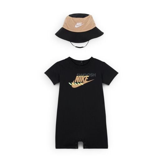 Kids' Bodysuits-Nike, Nike Sportswear PE, Baby (12-24M) Romper and Bucket Hat Set