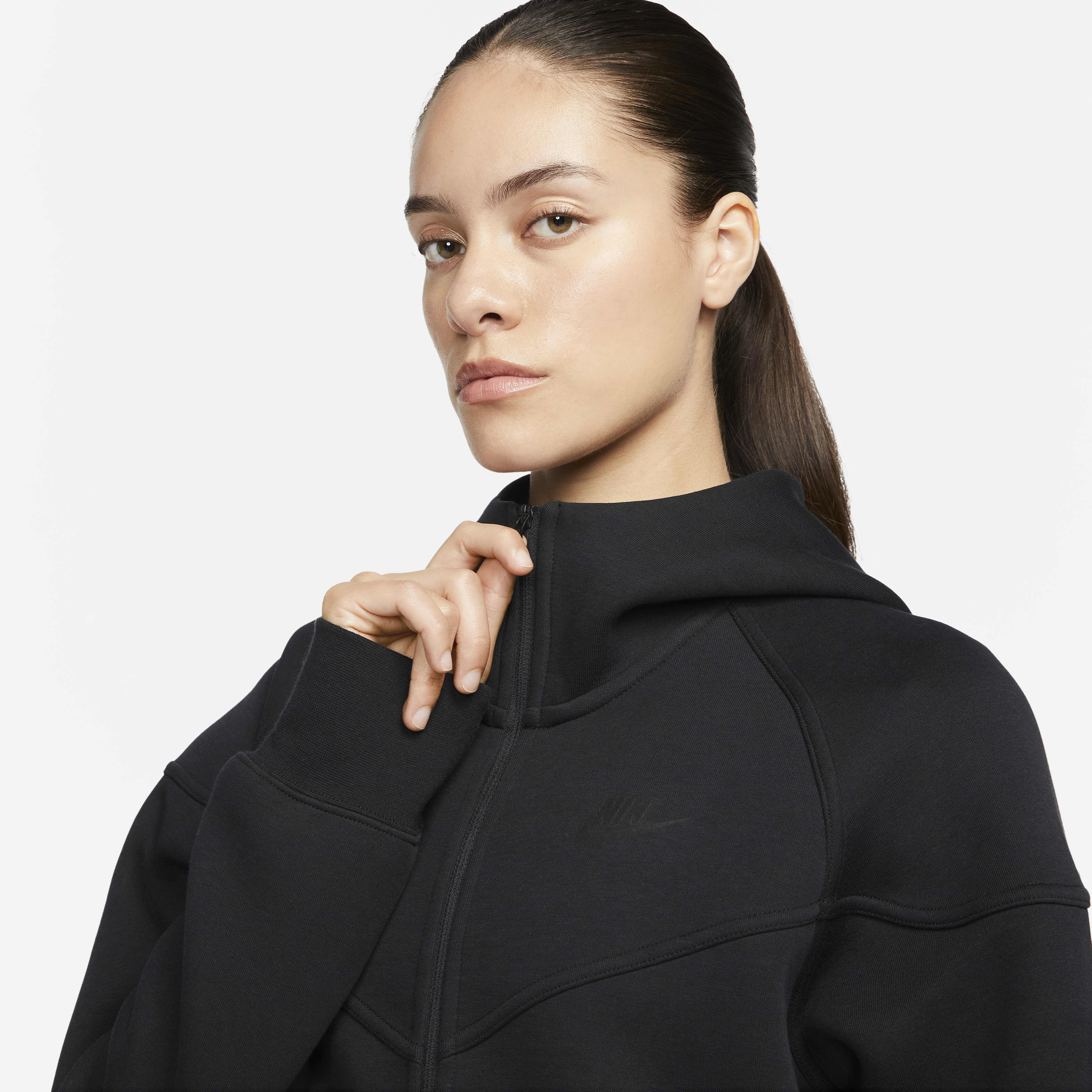 Nike hoodie with high collar on sale