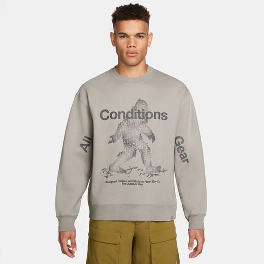 أجدد هودي وسويت شيرت للرجال-نايكي, نايكي ايه سي جي 'تاف فليس', سويتشيرت بلوفر ثيرما-فت بياقة دائرية للرجال