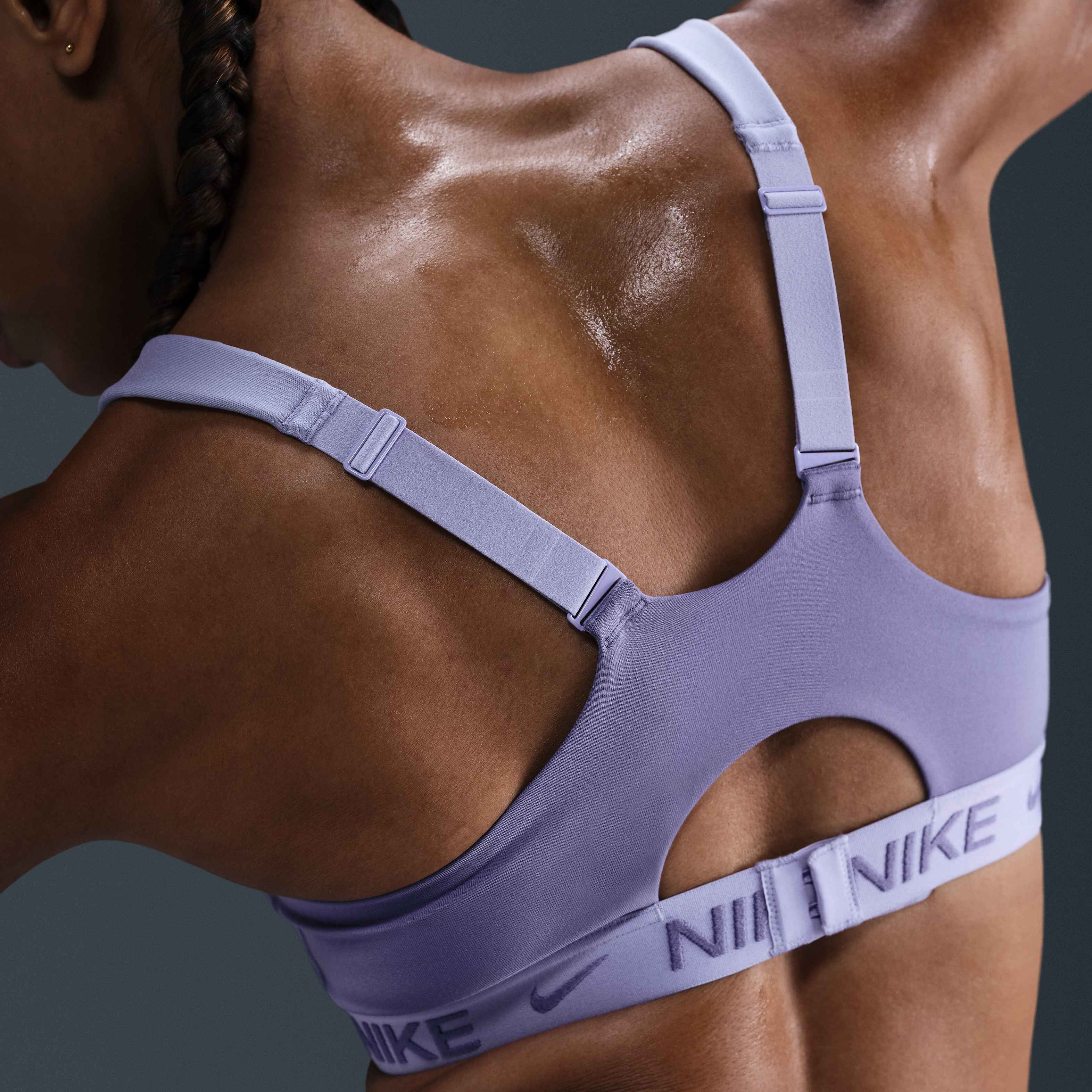 nike air training indy bra in purple