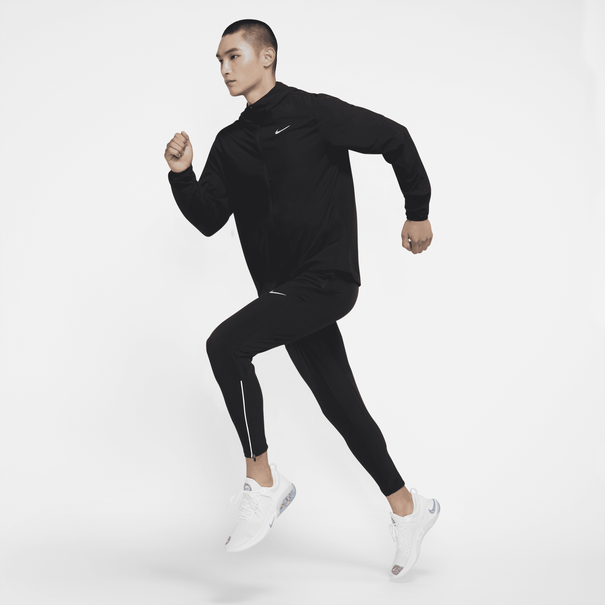 Nike run store stripe jacket grey