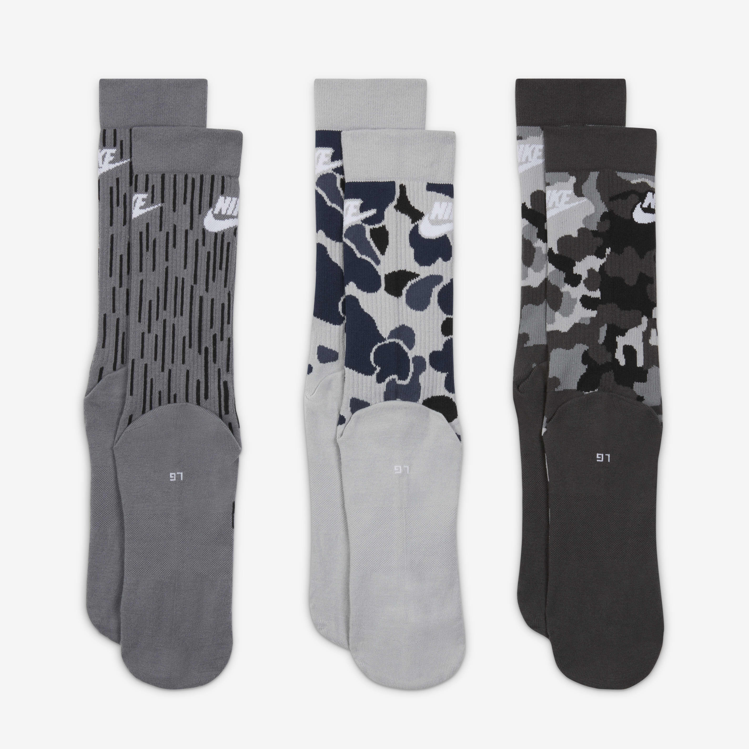 Buy Nike Everyday Essential Crew Socks (3 Pairs) Multi-Colour