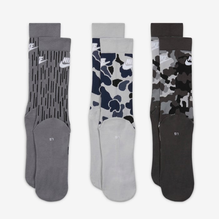 Buy Nike Everyday Essential Crew Socks (3 Pairs) Multi-Colour