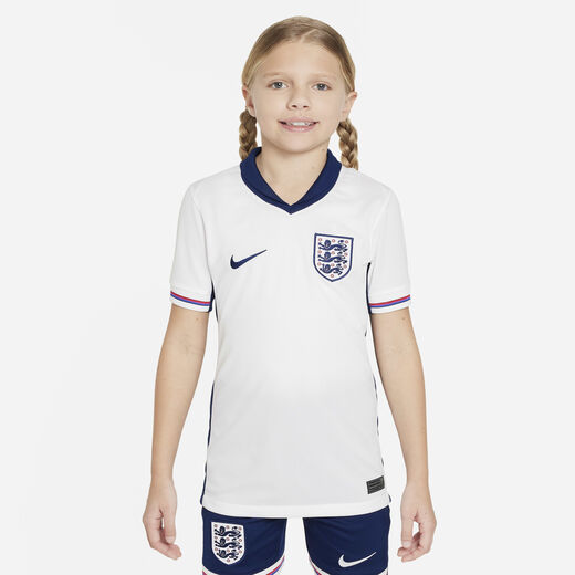 Kits & Jerseys-Nike, England (Men's Team) 2024/25 Stadium Home, Older Kids' Nike Dri-FIT Football Replica Shirt