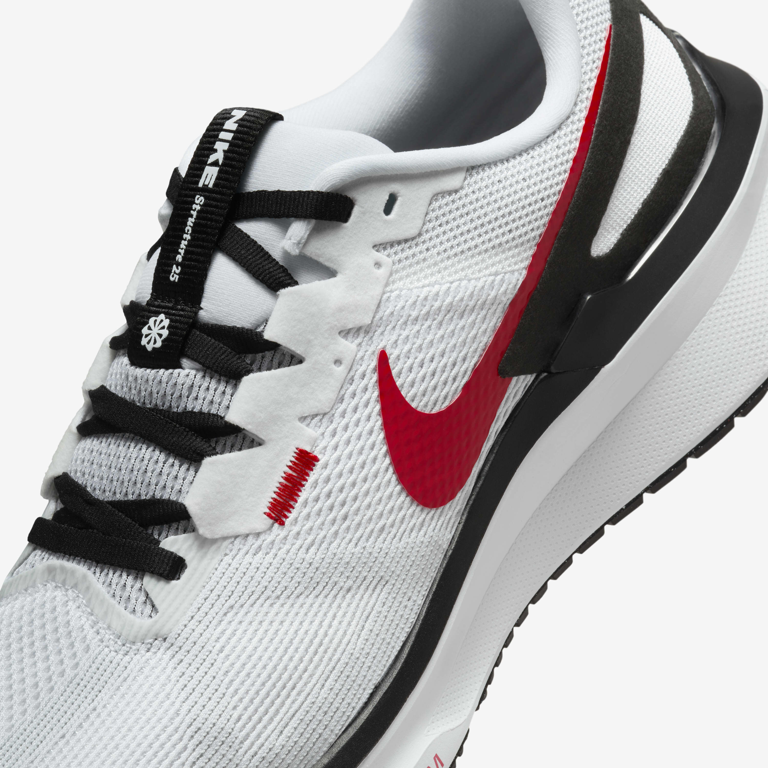 Buy Nike Structure 25 Men's Road Running Shoes - White/Black/Light Smoke  Grey/Fire Red | Nike Saudi Official