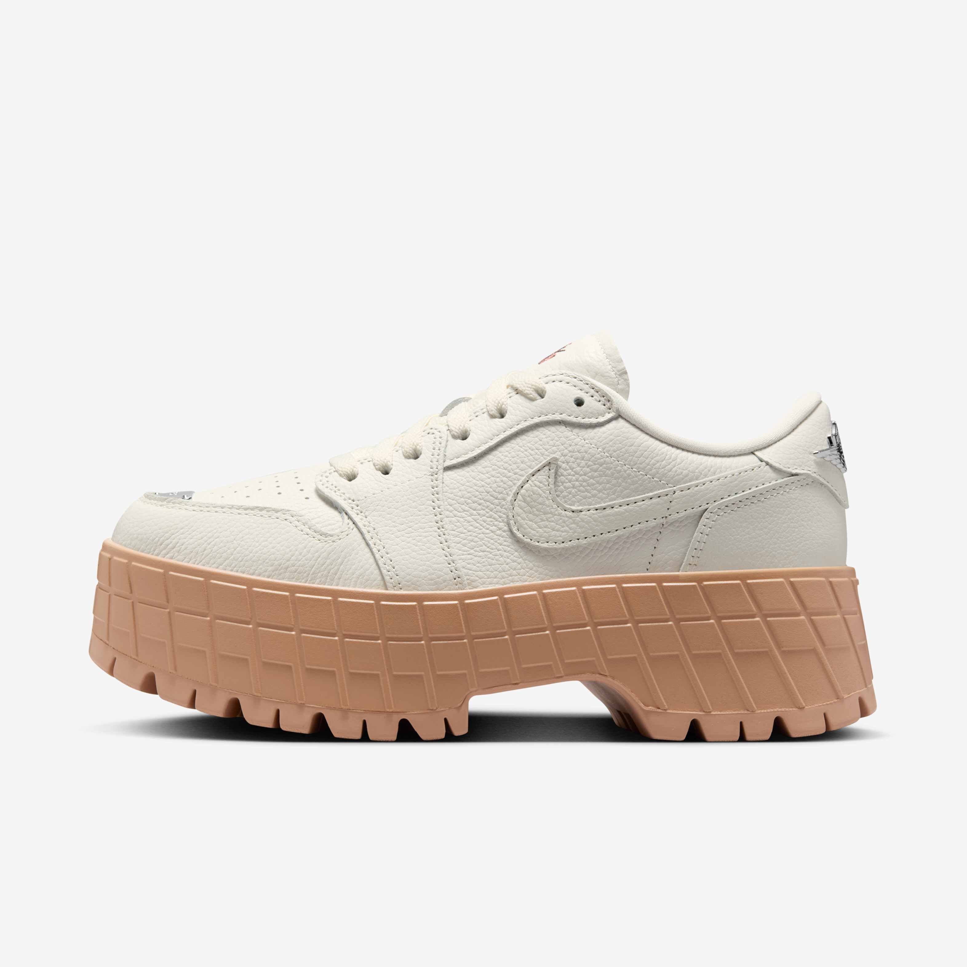 Nike Women's Air Jordan 1 Brooklyn Low Shoes White/Metallic