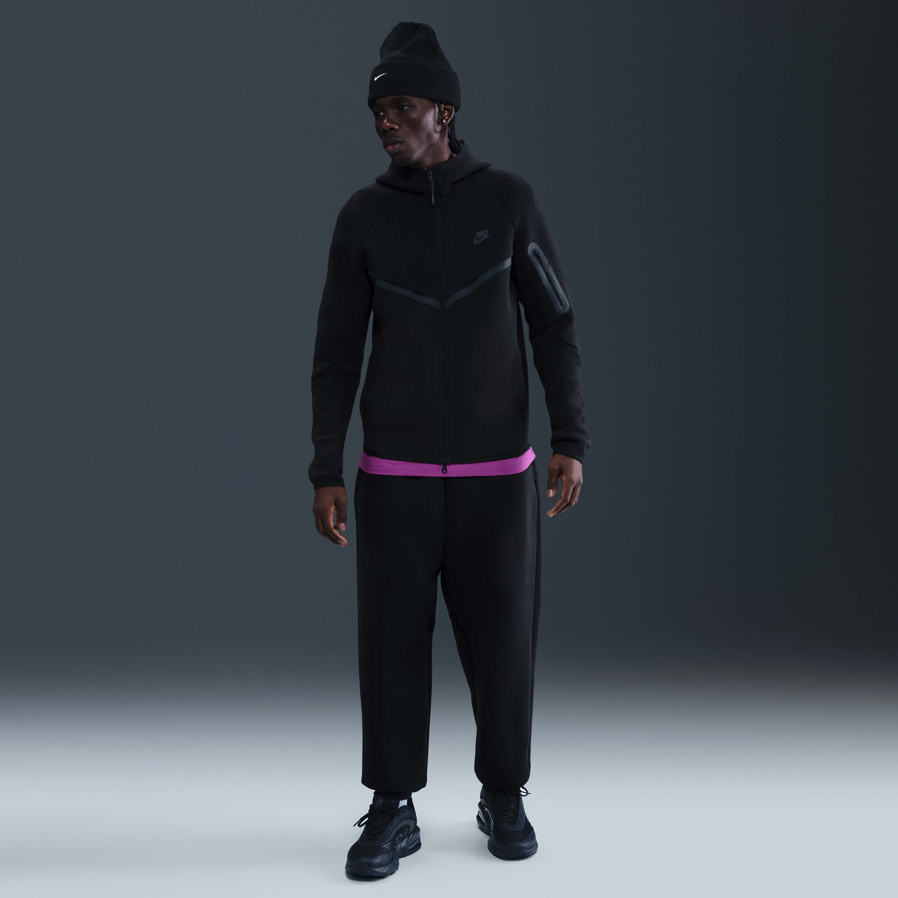 Buy Nike Tech Men's Full-Zip Windrunner Hoodie - Black/Black