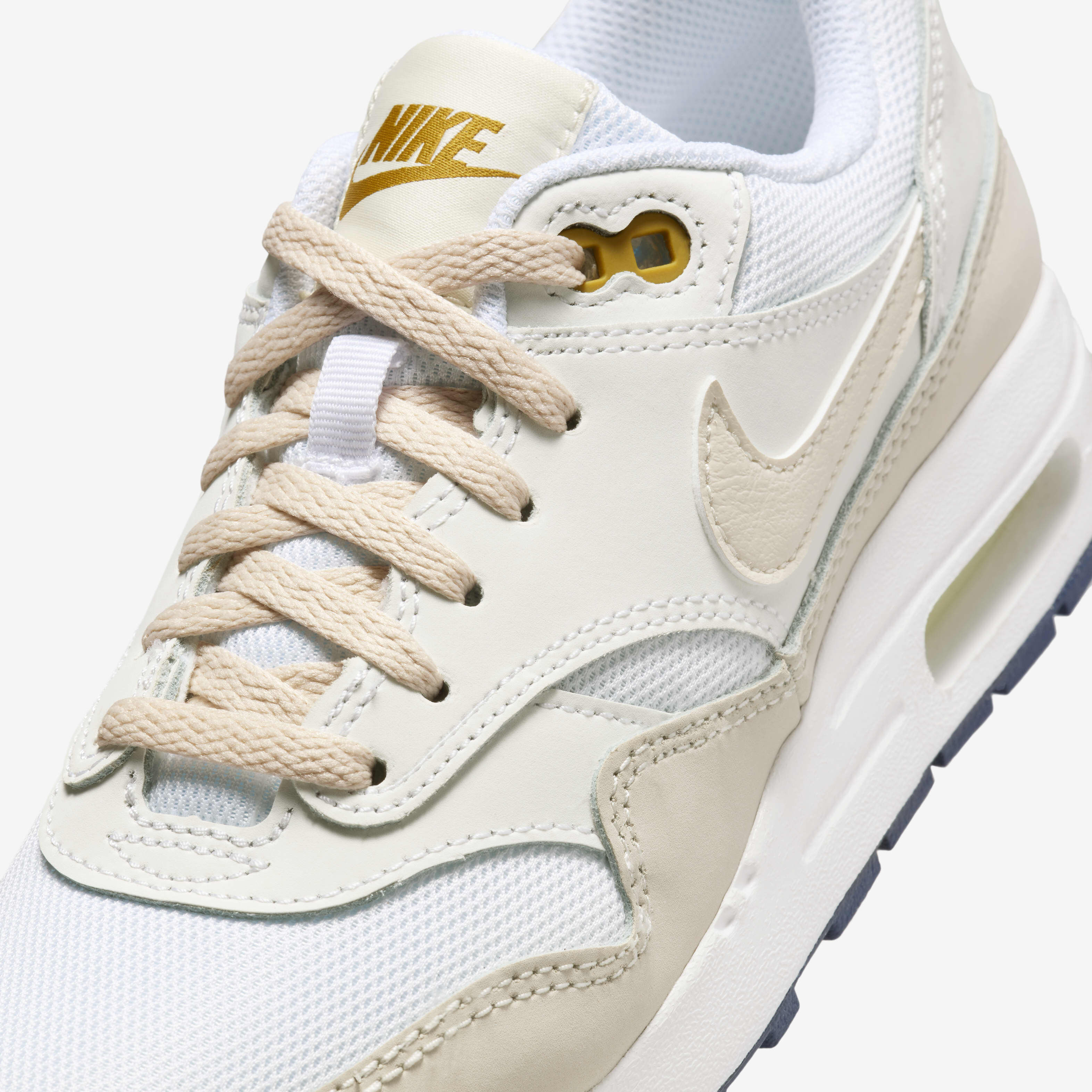 Buy Air Max 1 Older Kids' Shoes - White/Bronzine/Barely Volt/Light