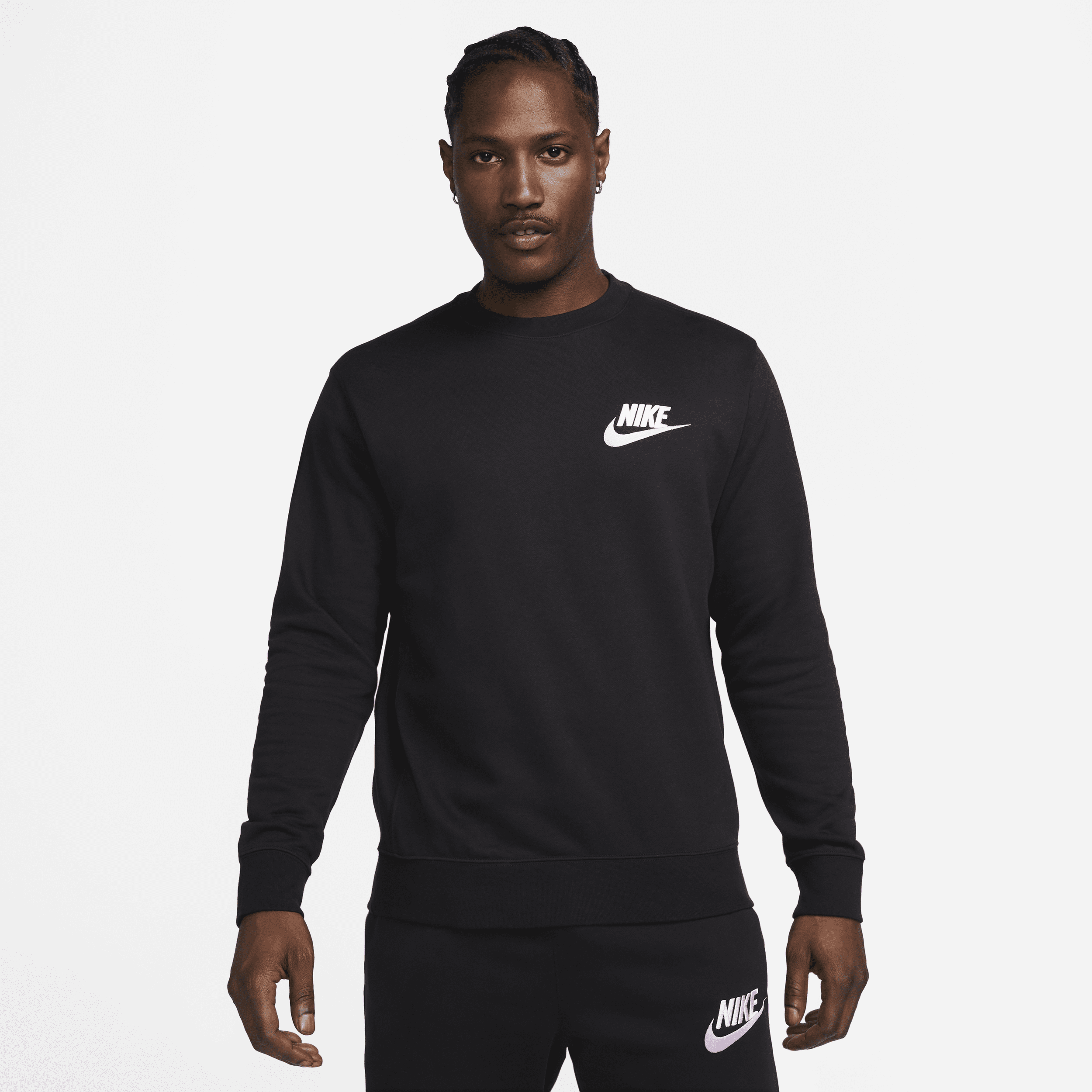 black nike club crew sweatshirt
