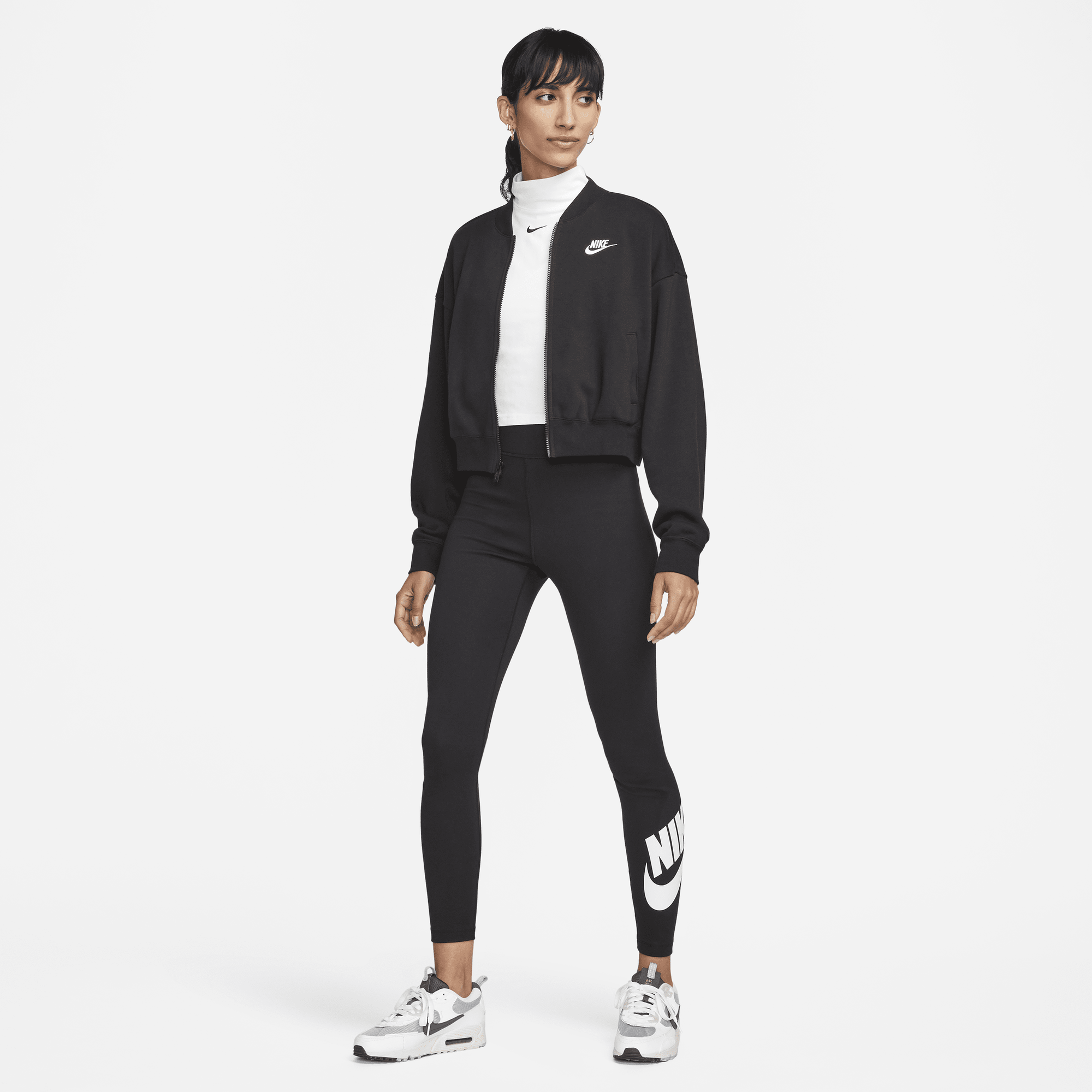 Nike cropped fleece jacket best sale