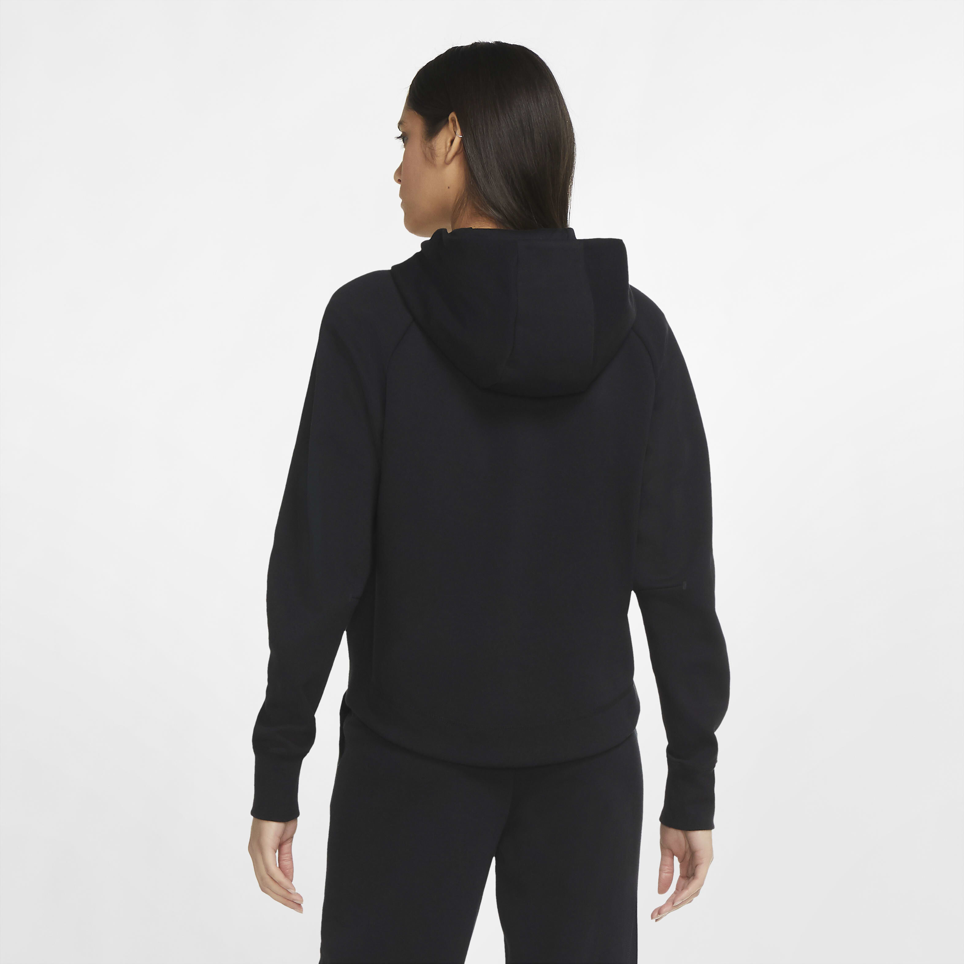 Nike tech fleece hoodie women's black on sale
