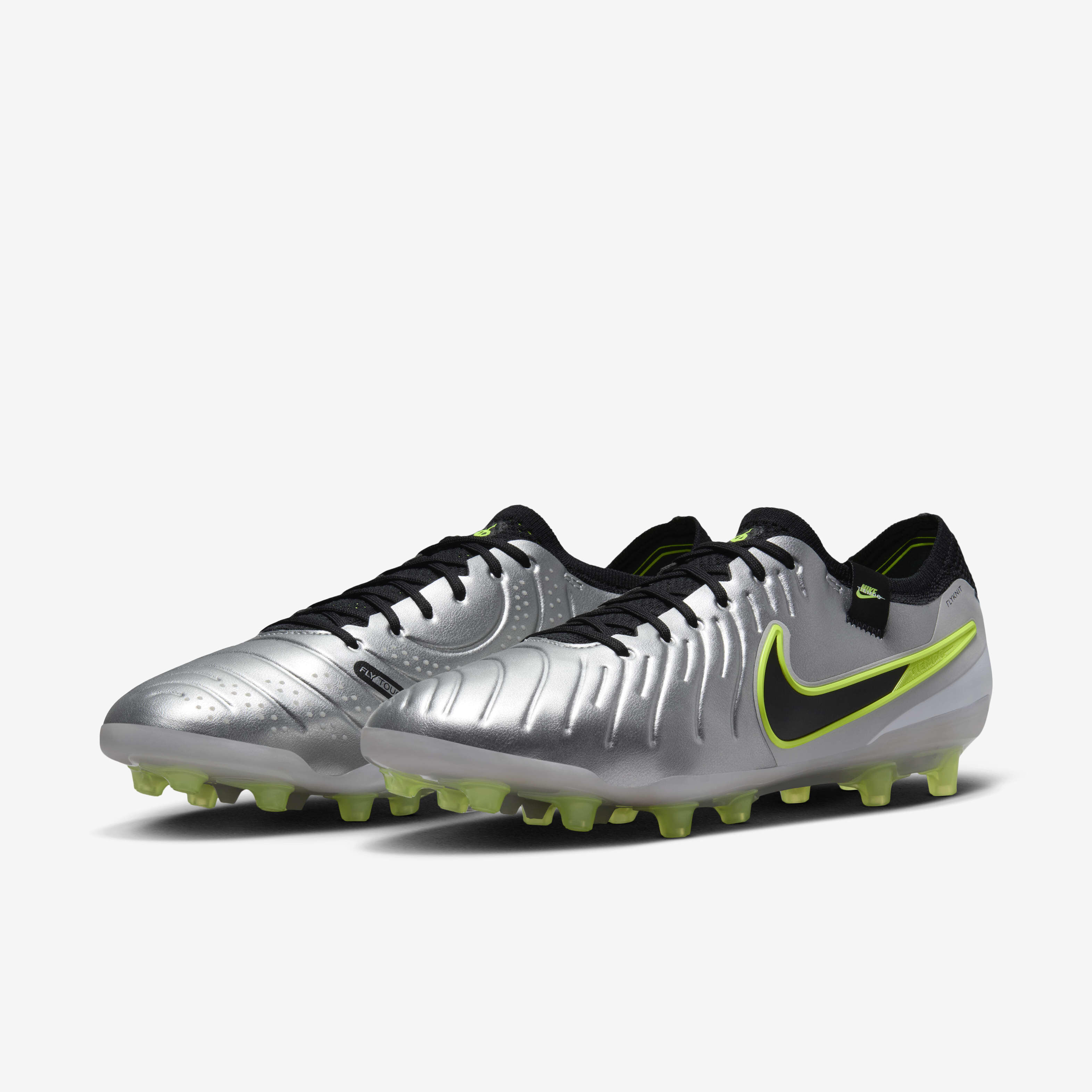 Buy Nike Tiempo Legend 10 Elite Artificial Grass Football Boots Metallic Silver Volt Black Nike Saudi Official