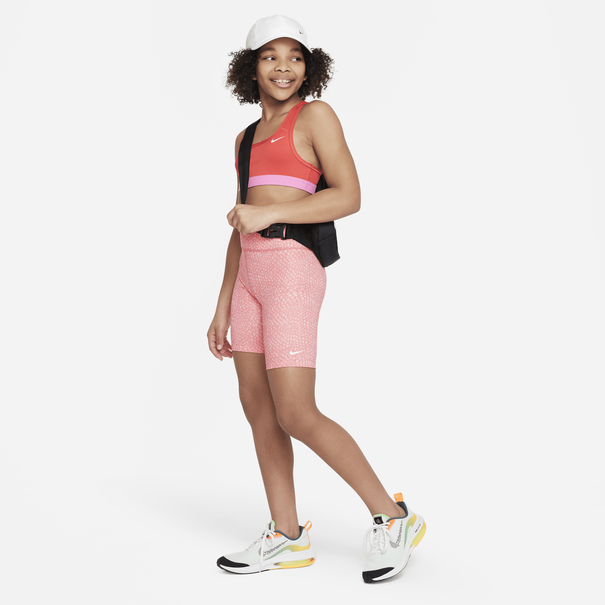 A girl best sale wearing nike shorts