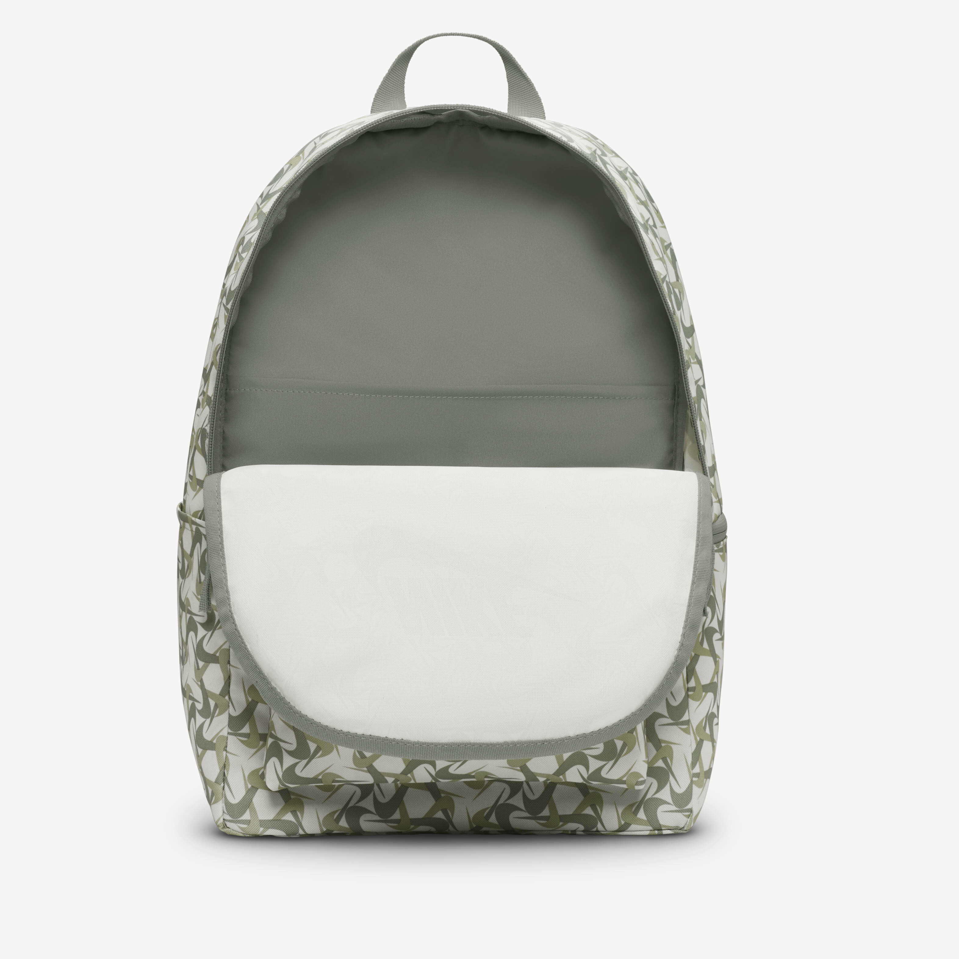 Nike grey heritage metallic logo backpack top
