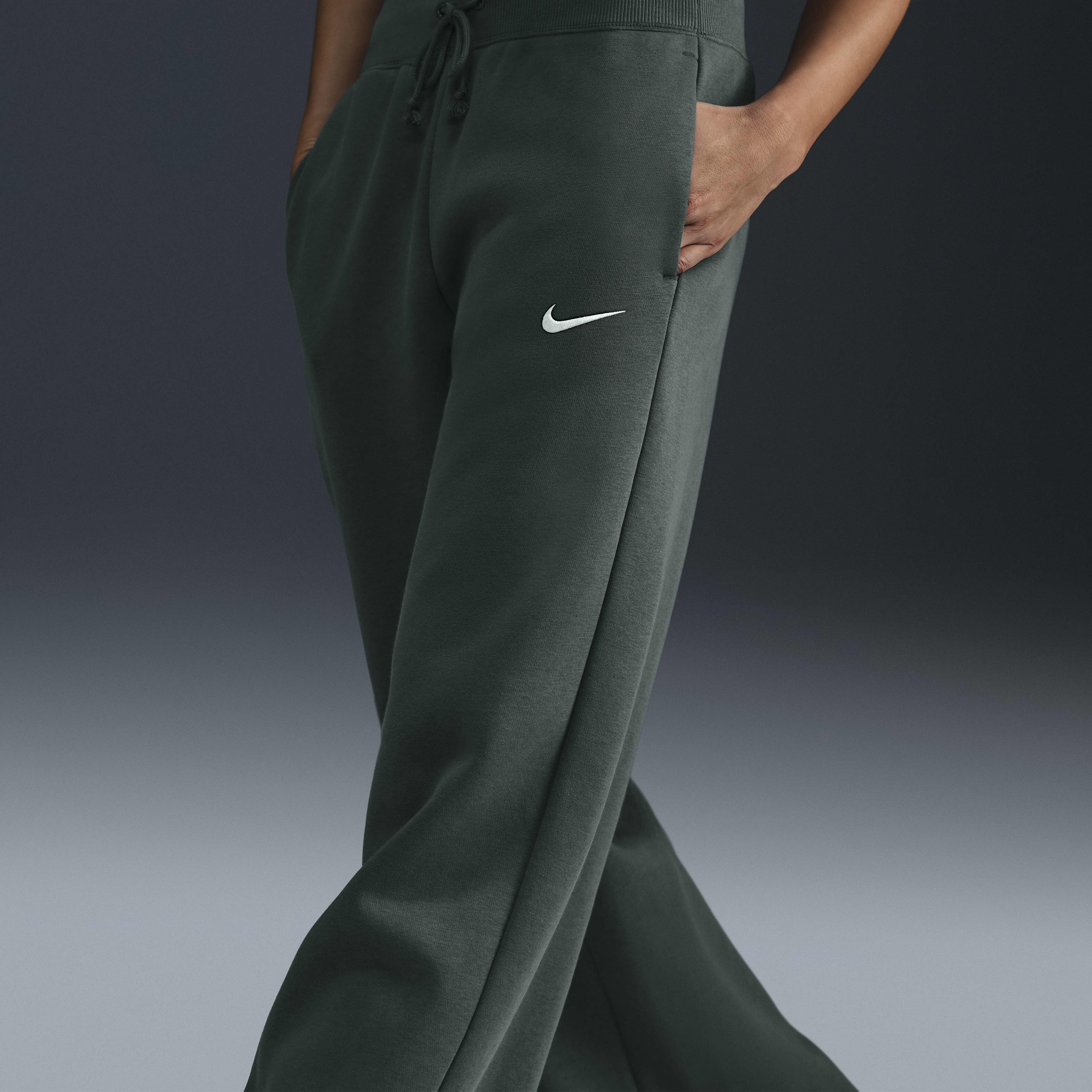 Buy Nike Sportswear Phoenix Fleece Women s High Waisted Wide Leg Tracksuit Bottoms Nike Saudi Official