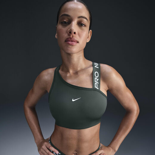 Women's Sports Bras-Nike, Nike Pro Swoosh Asymmetrical, Women's Medium-Support Padded Sports Bra