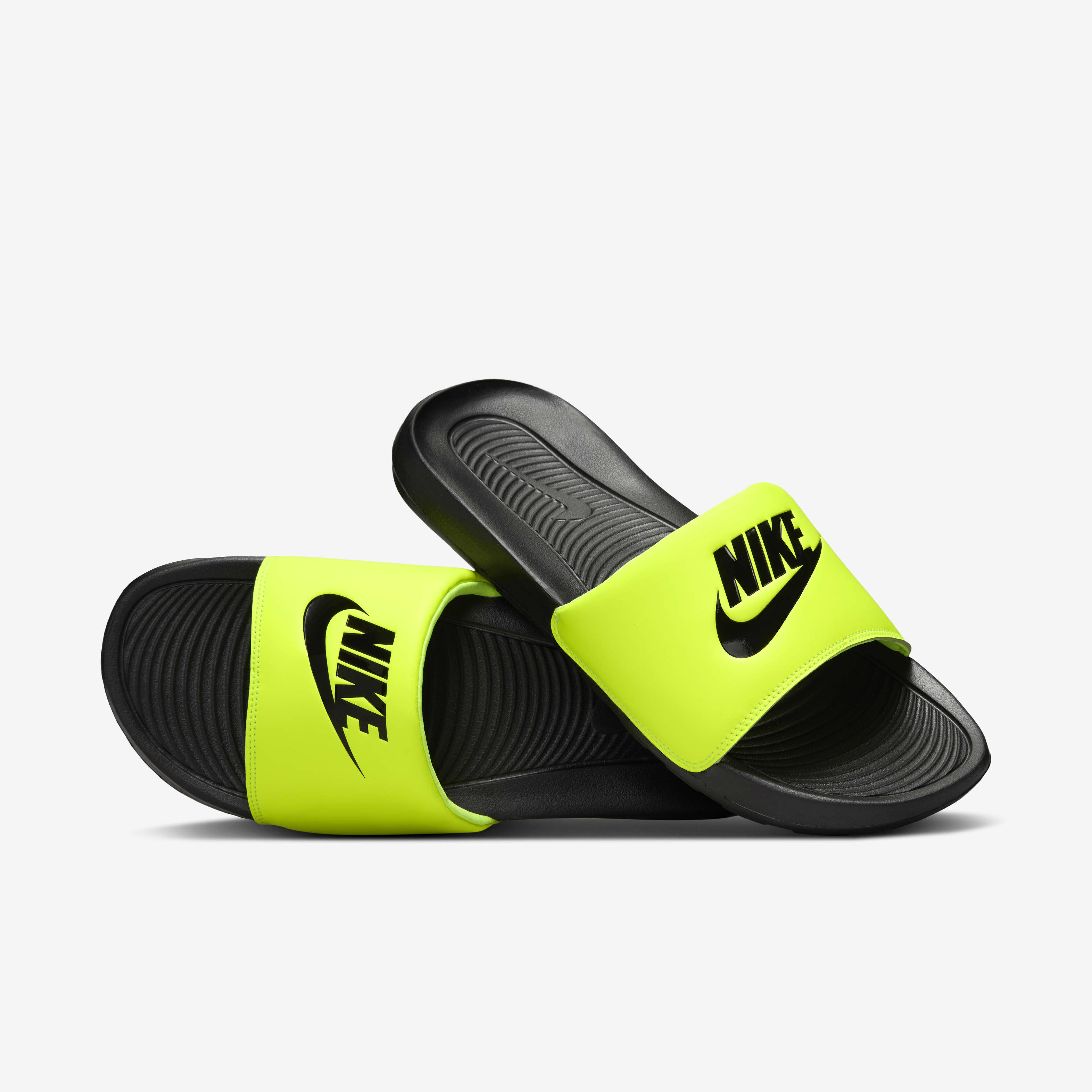 Nike lime green slides best sale
