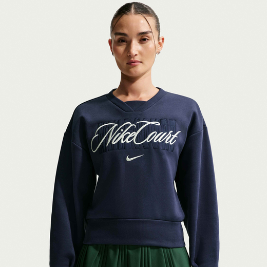 Women's Hoodies & Sweatshirts-Nike, NikeCourt Collection, Women's Crew-Neck Tennis Top