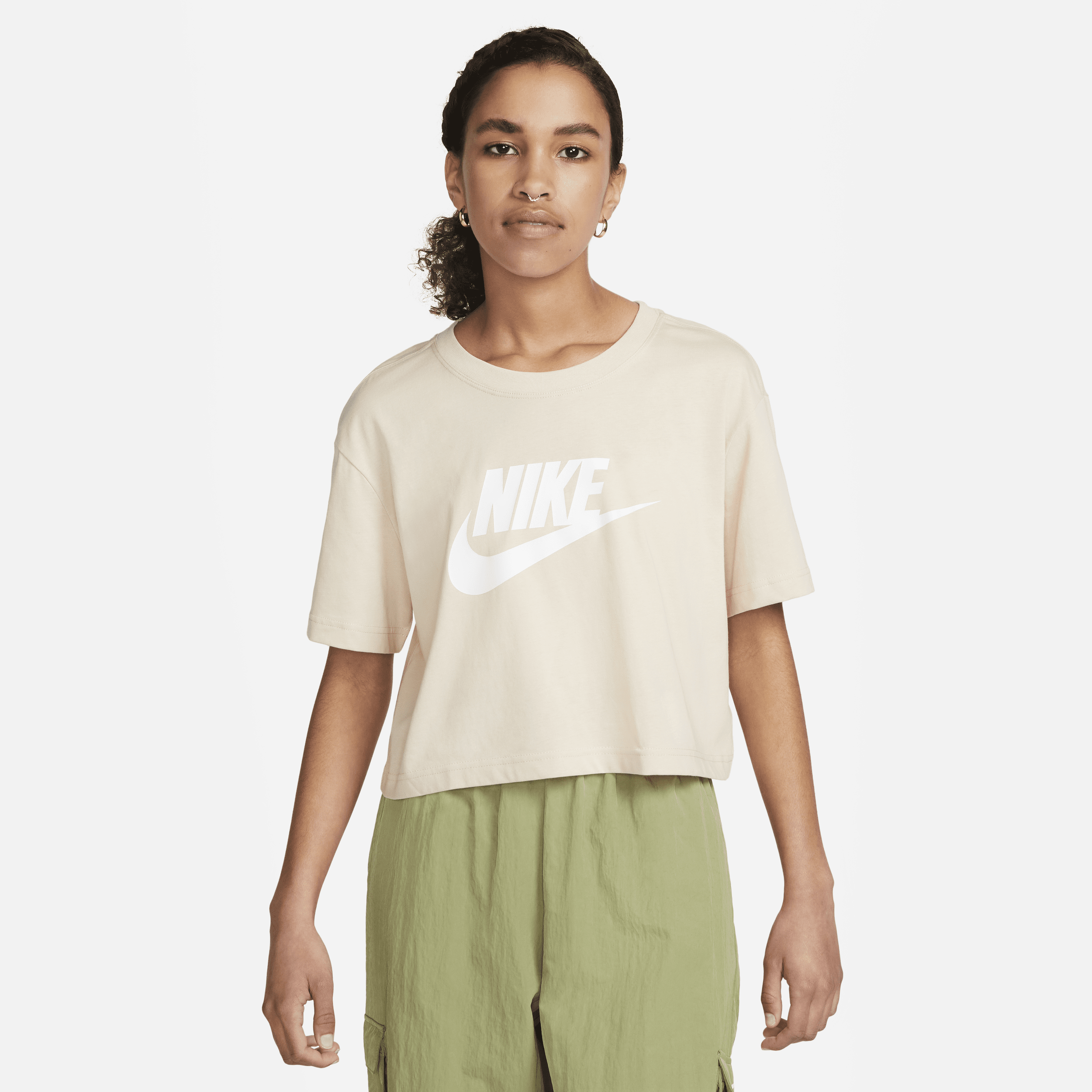 Shop Sportswear Essential Women s Cropped Logo T Shirt Nike KSA