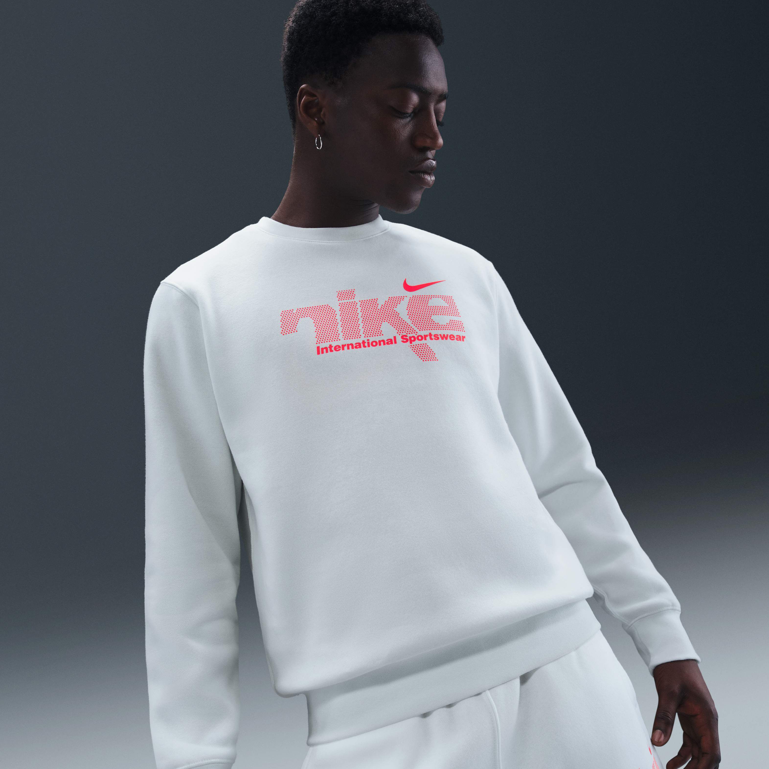 Buy Nike Sportswear Club Men's Fleece Crew - Summit White/Bright