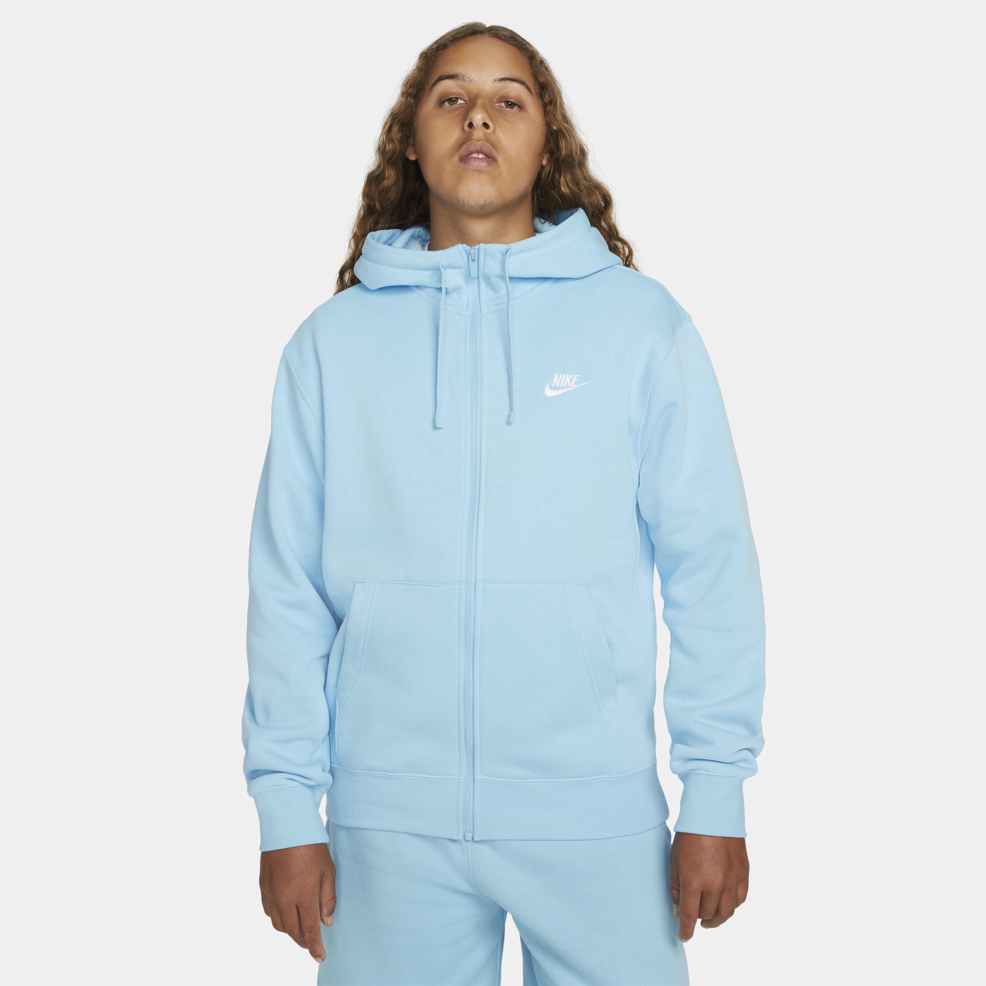 Nike zip hoodie blue cheap