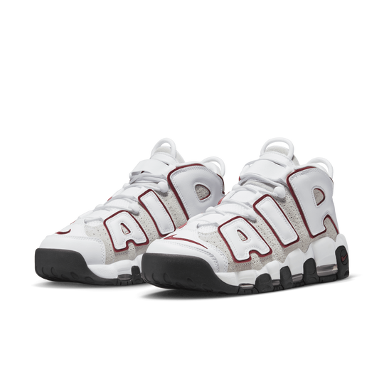 Nike air more uptempo white black varsity red hot sale