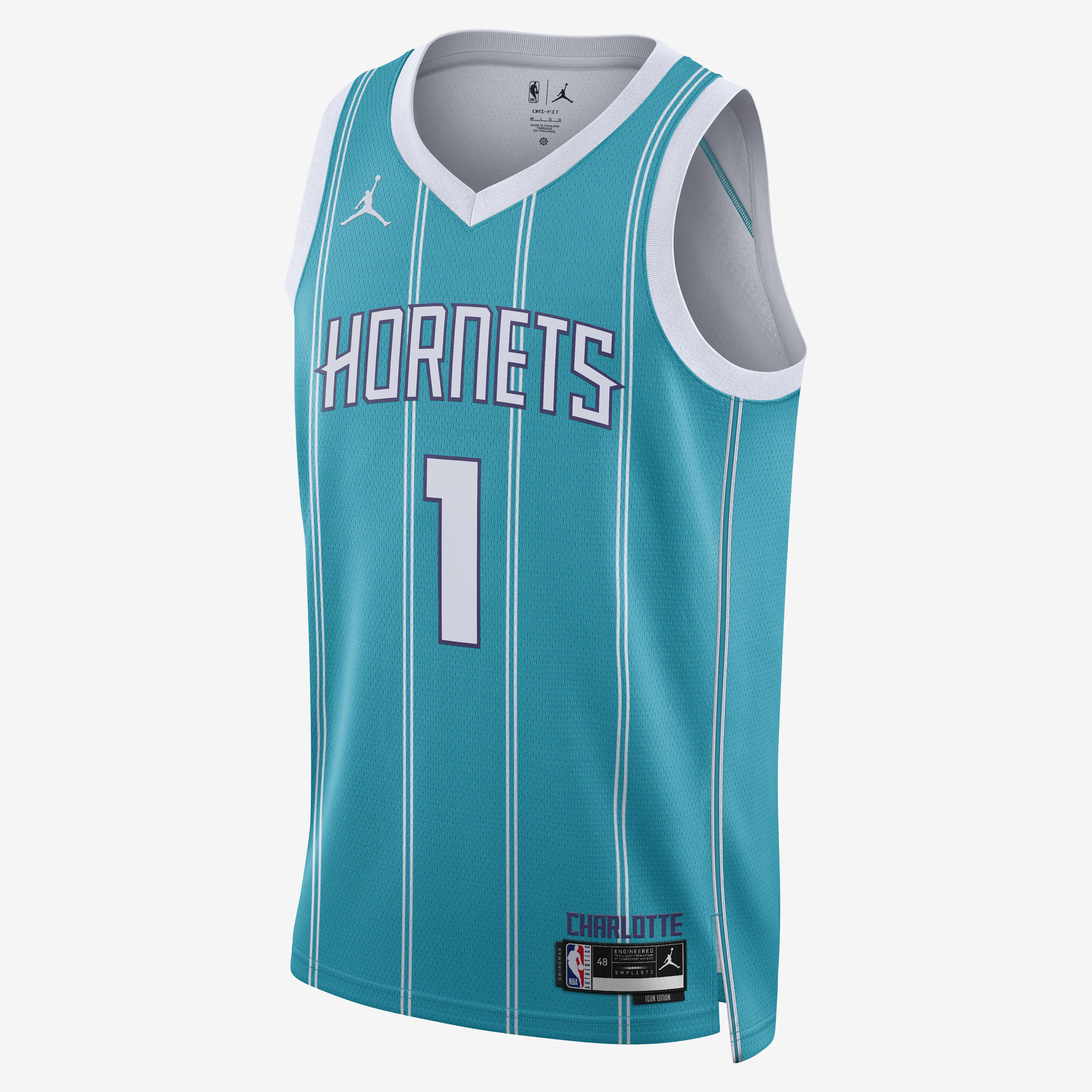 Buy Charlotte Hornets Icon Edition 2022 23 Men s Jordan Dri FIT NBA Swingman Jersey Rapid Teal Nike Saudi Official
