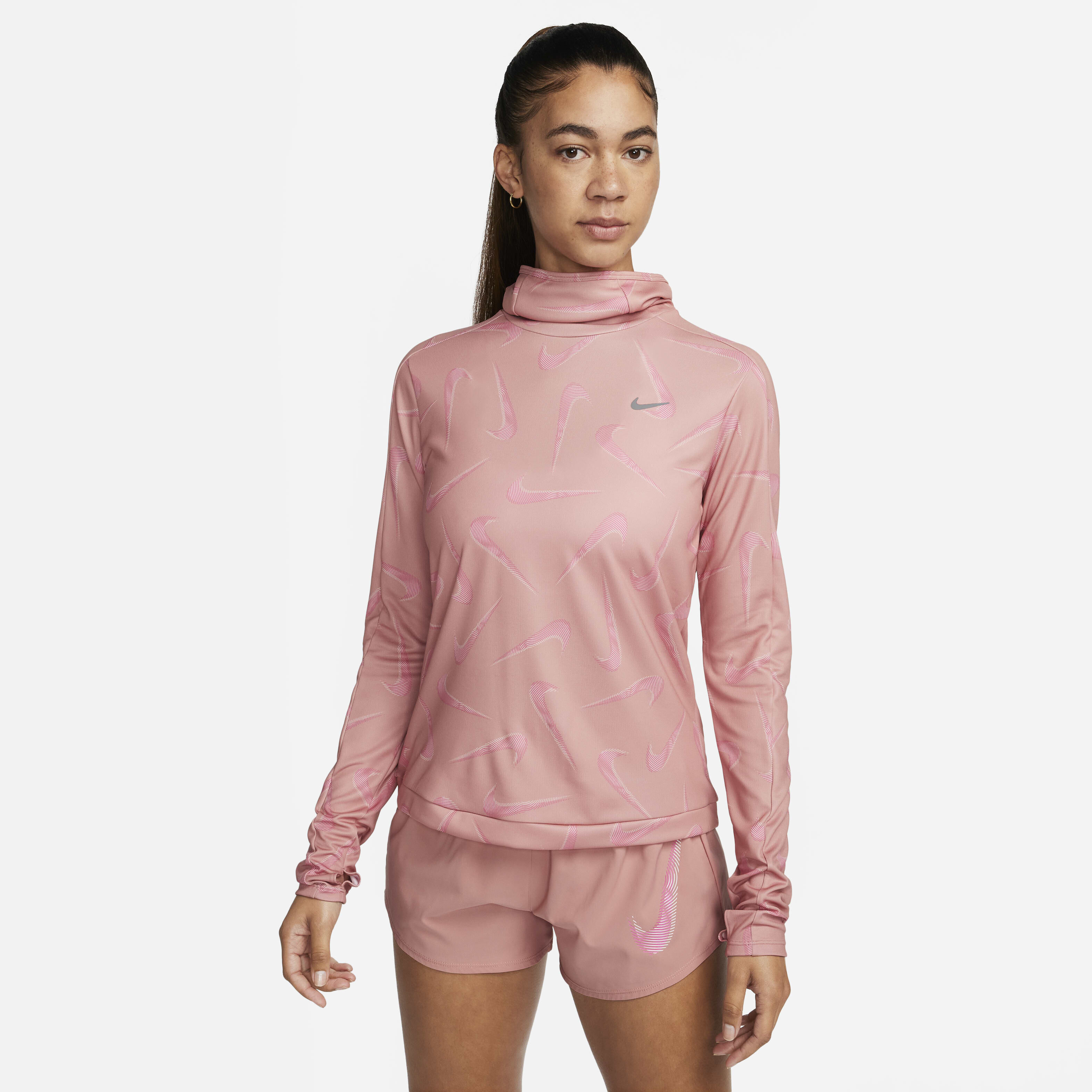 Nike swoosh jacket pink deals
