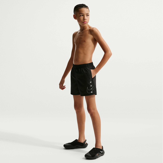 Kids' Swimwear-Nike Swim, Nike Swim Split Logo Lap, Boys' 4" Volley Shorts