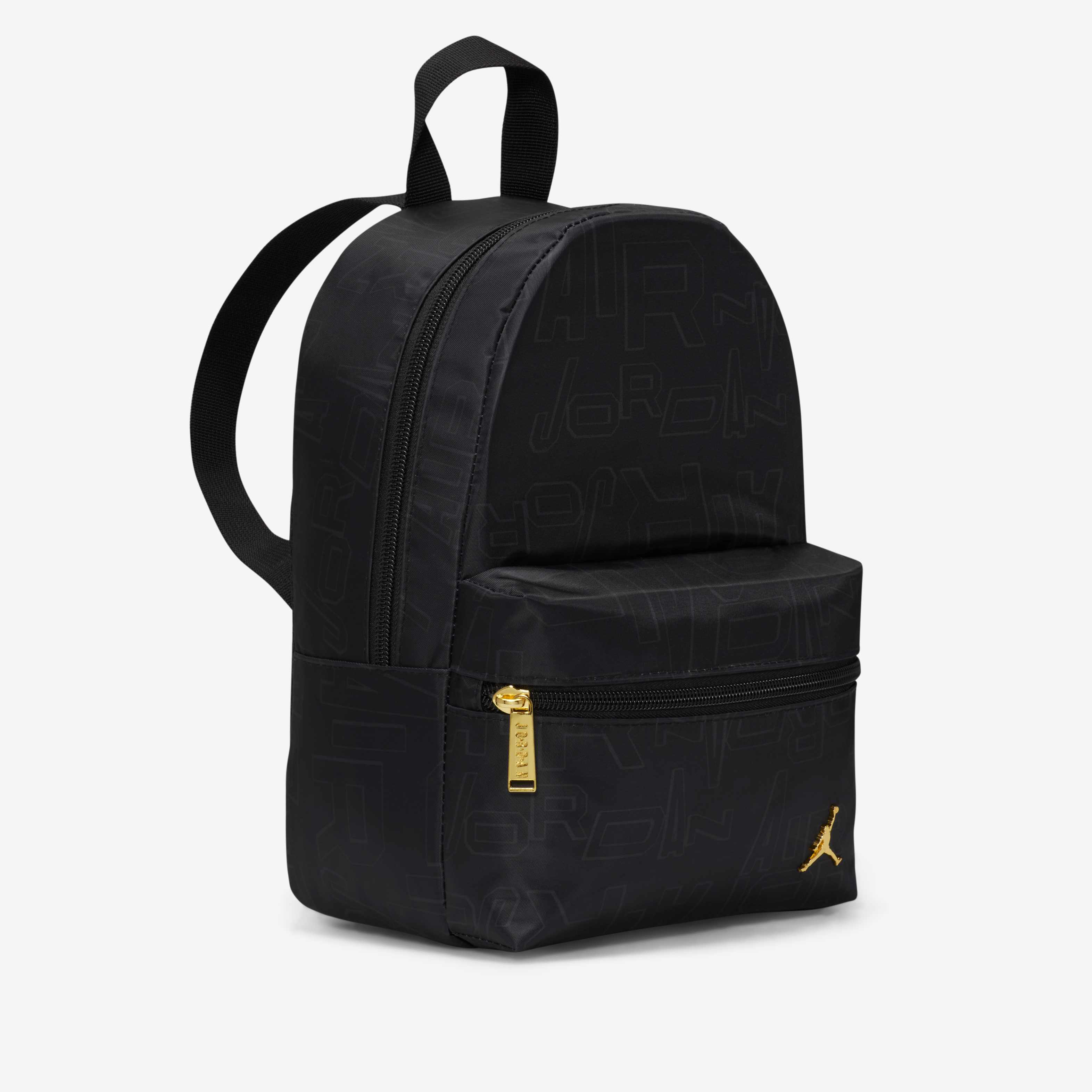 Jordan Black and Gold Mini Backpack image number 2