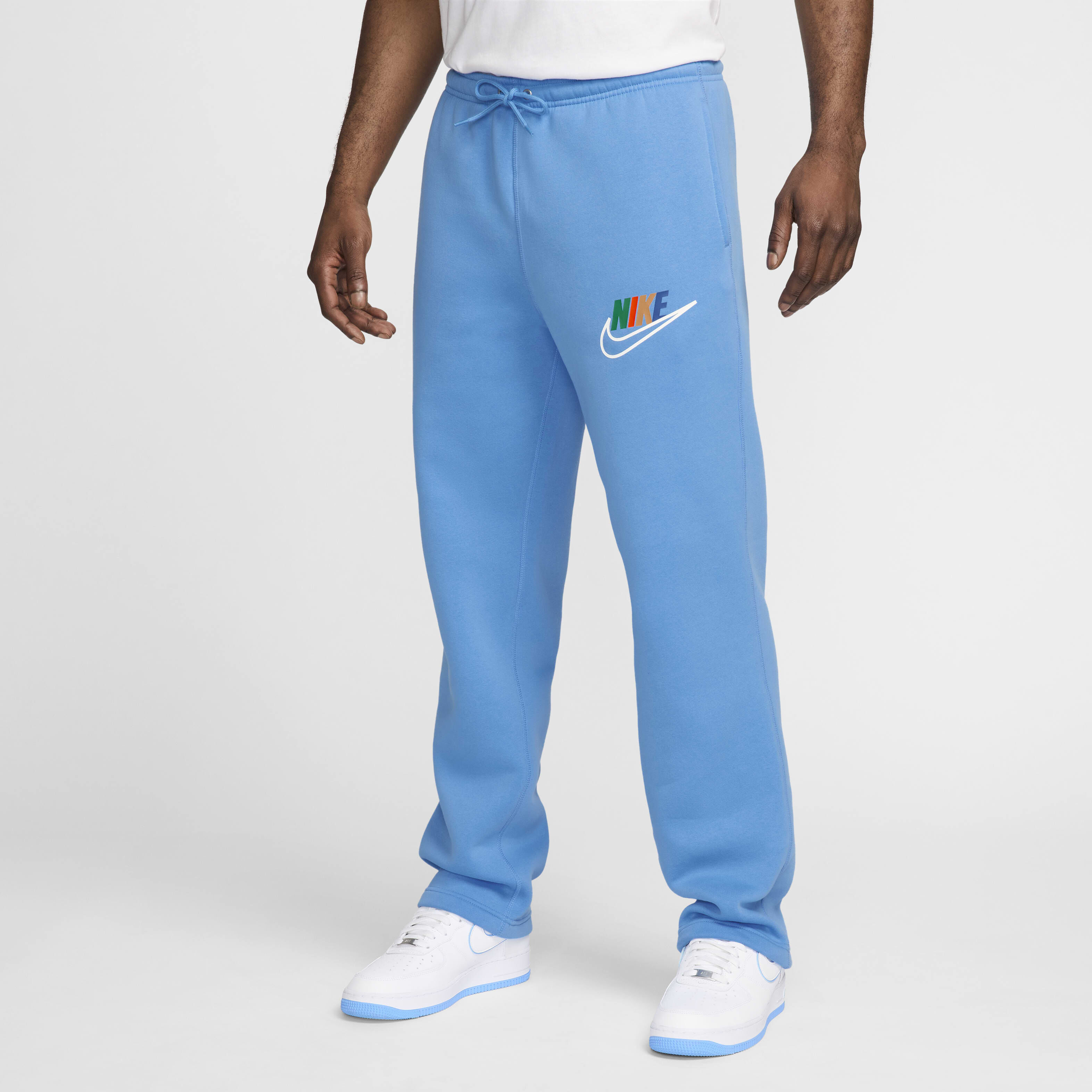 Buy Nike Club Fleece Men s Open Hem Fleece Trousers Nike Saudi Official