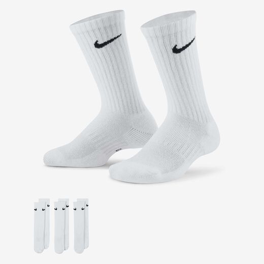 Kids' Socks-Nike, Nike Everyday, Kids' Cushioned Crew Socks (3 Pairs)