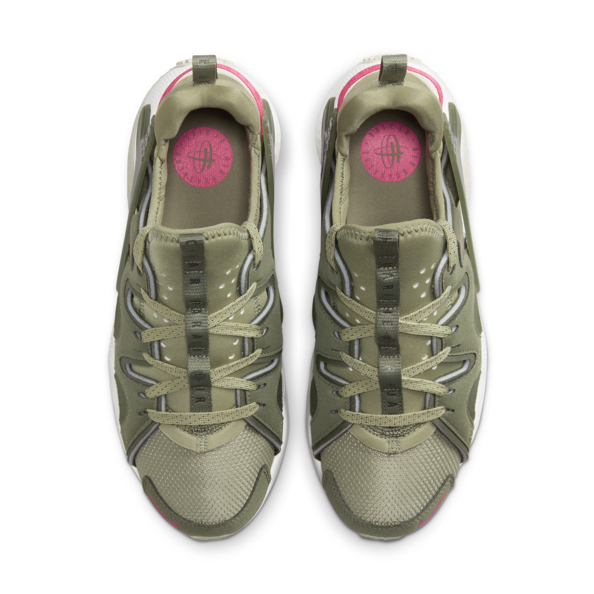 Olive green and pink huaraches top
