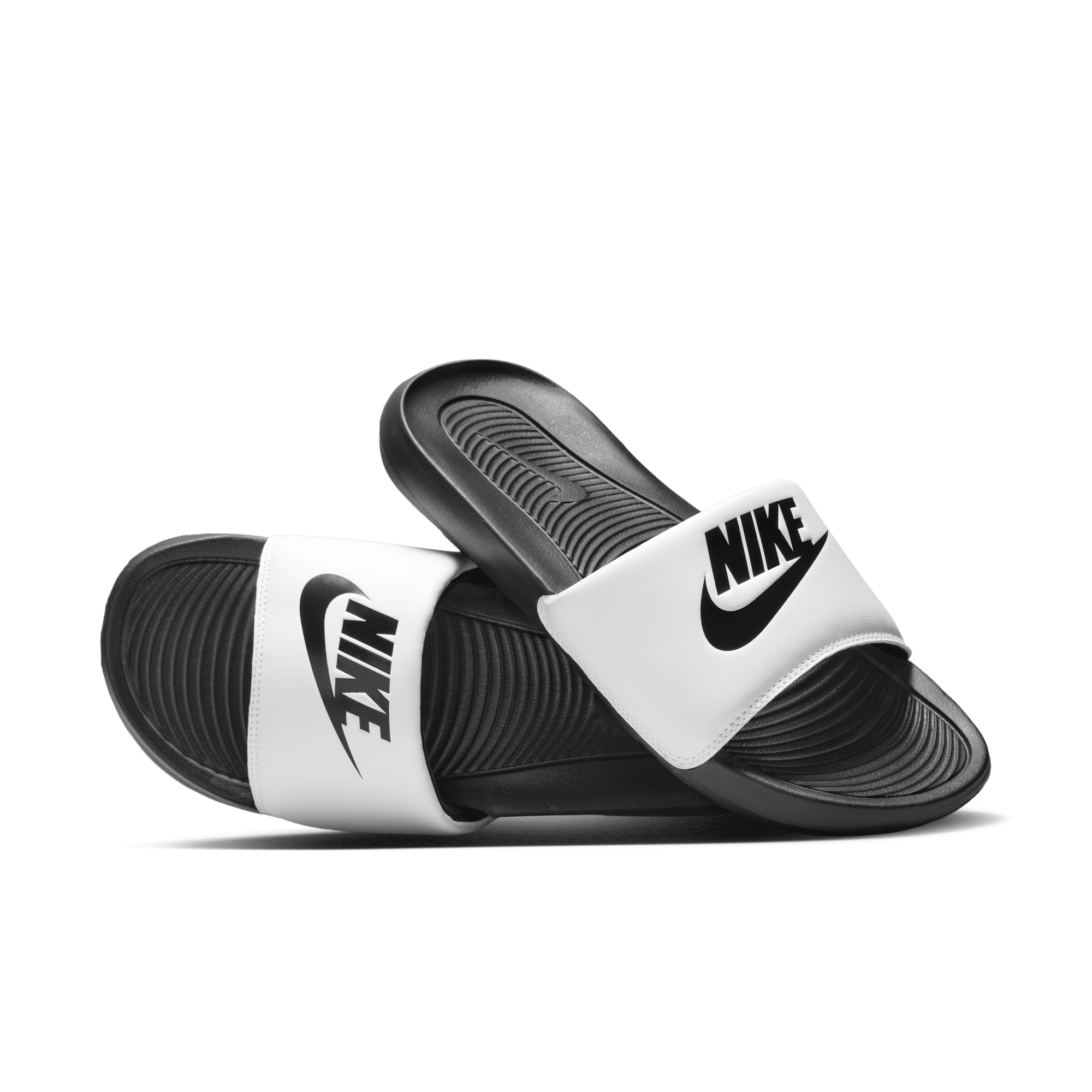 Nike benassi black white clearance