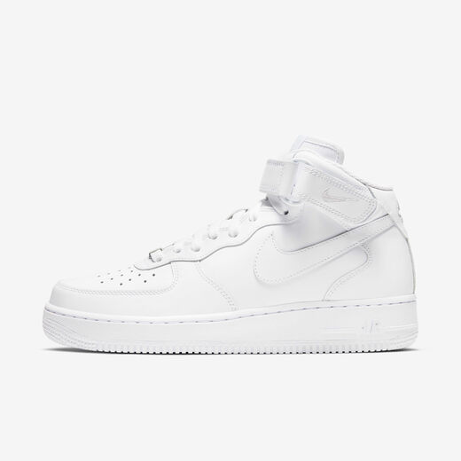 Triple White-Nike, Nike Air Force 1 '07 Mid, Women's Shoe Triple White-Nike, Nike Air Force 1 '07 Mid, Women's Shoe