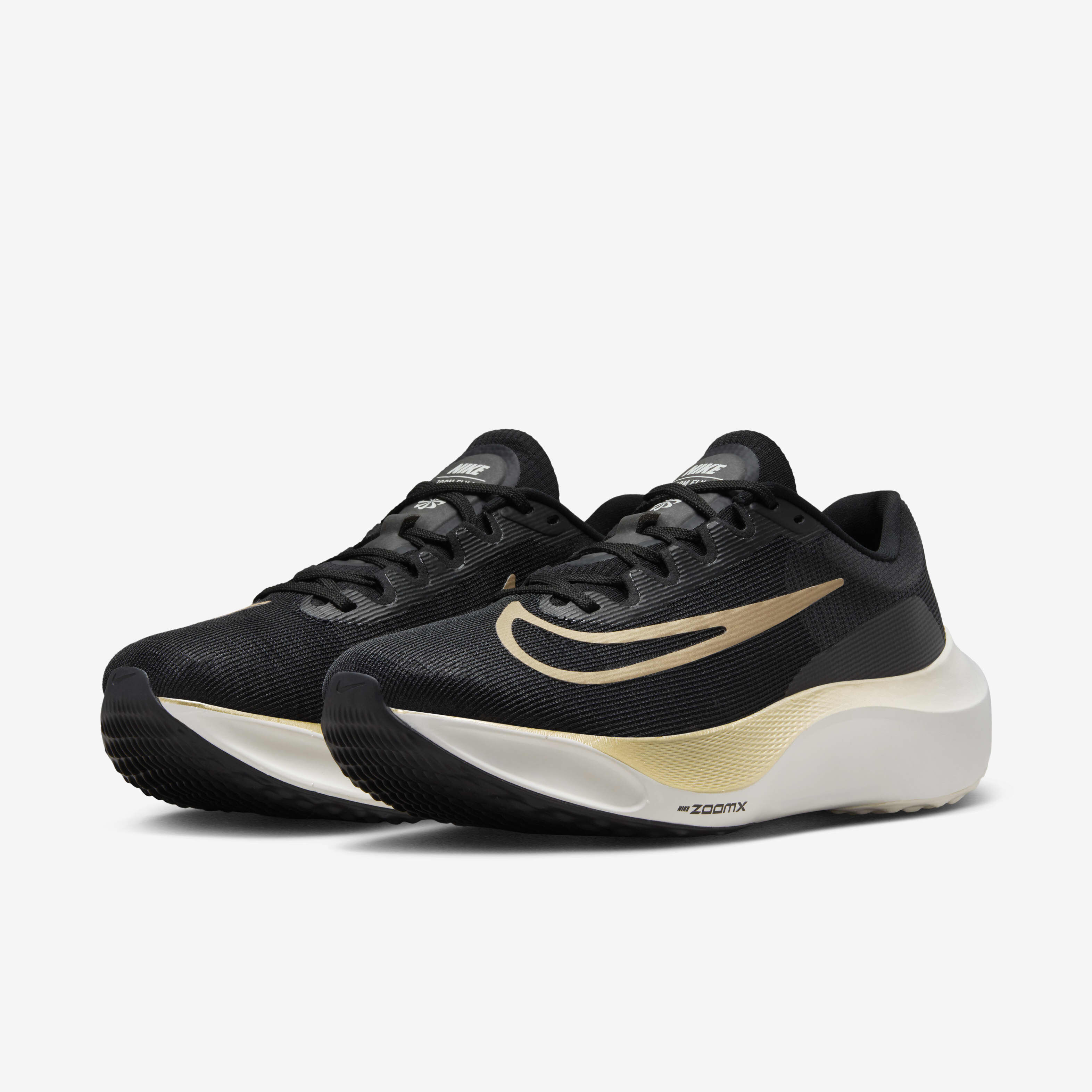 Buy Nike Zoom Fly 5 Men s Road Running Shoes Black Sail Metallic Gold Grain Nike Saudi Official