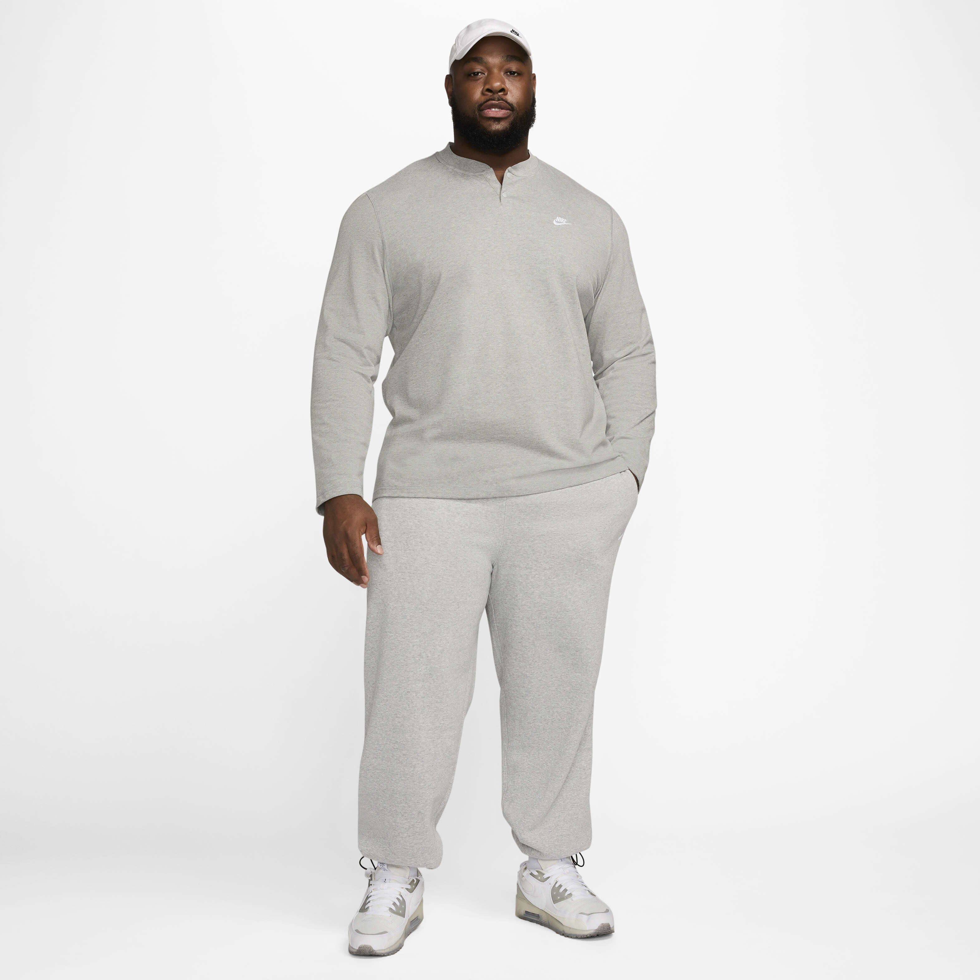 Buy Nike Club Men's Fleece Bungee Trousers - Dark Grey Heather/Light Smoke  Grey/White | Nike Saudi Official