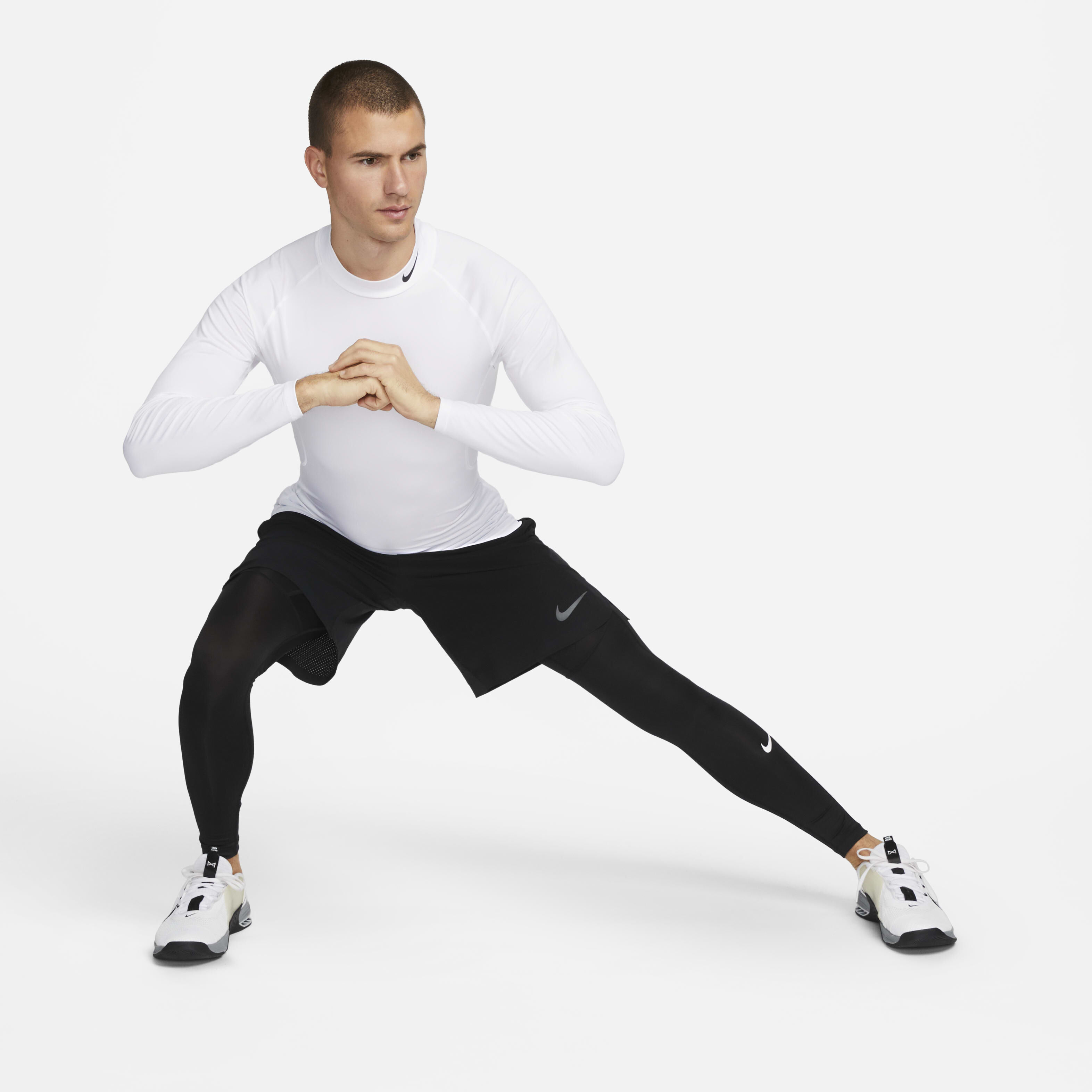 Buy Nike Pro Men s Dri FIT Fitness Tights Black White Nike Saudi Official
