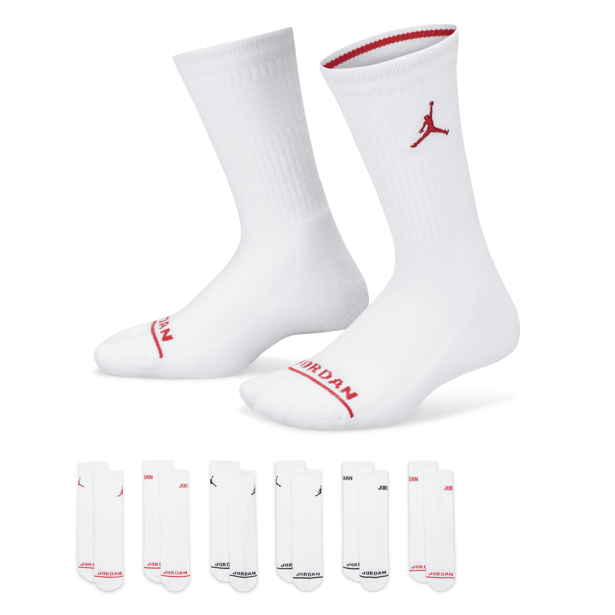 Red and white jordan socks top