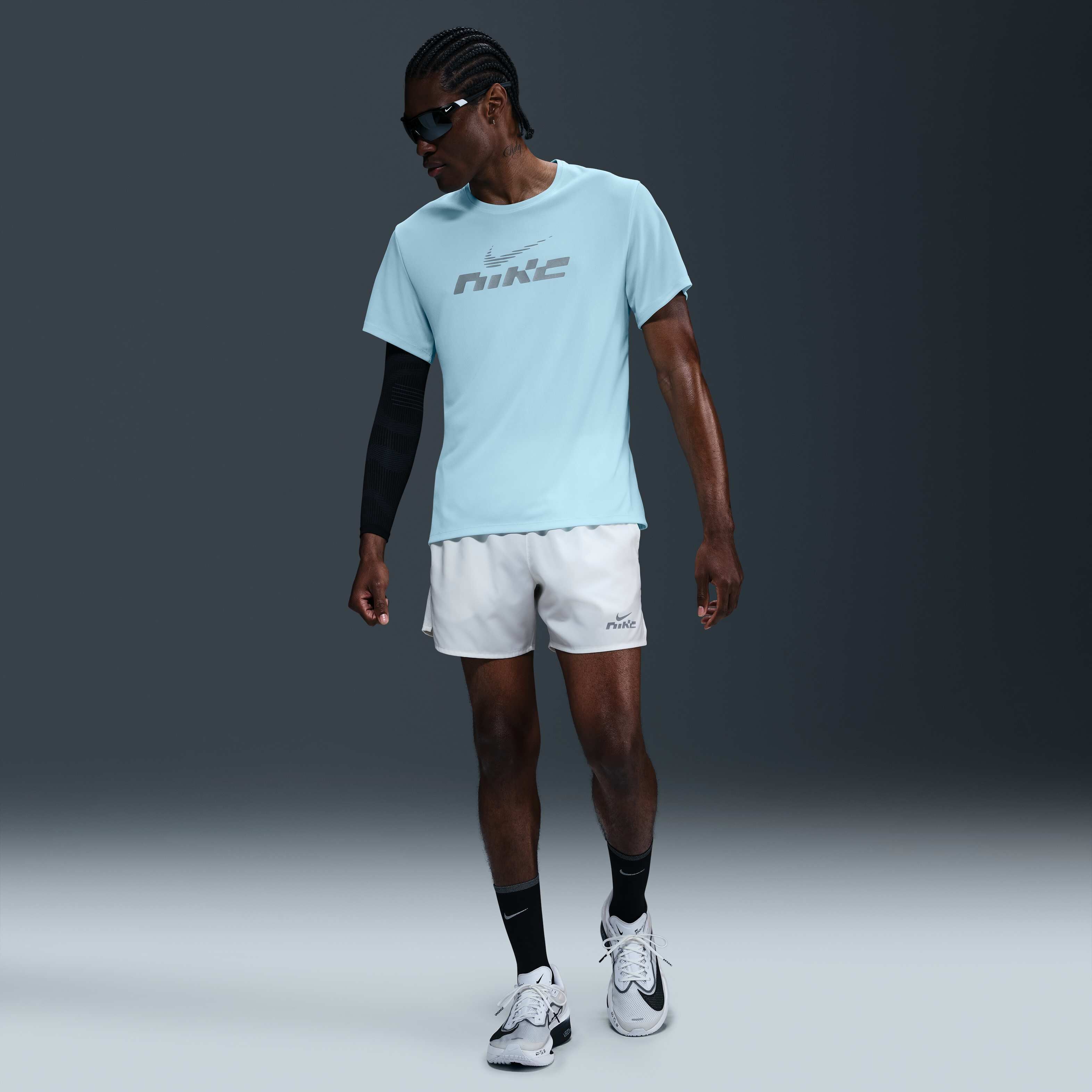 ★Nike★ Mylar Flash Dry Fit UV Short Sleeve Running Top M G Nike Miler Flash Dri-FIT UV Short-Sleeve Running Top - Men's
